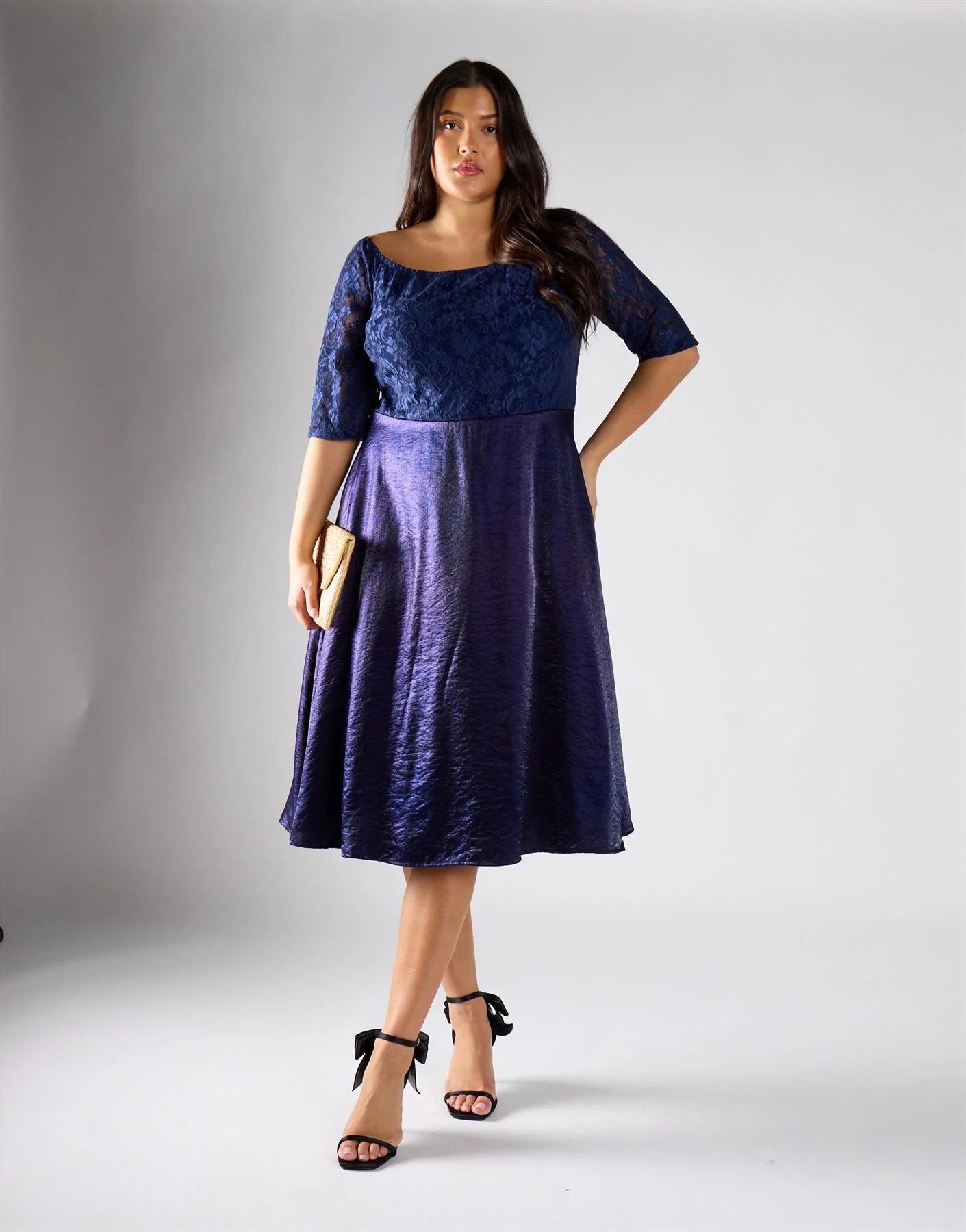 Glamorous Curve Navy Empire Dress - Image 2