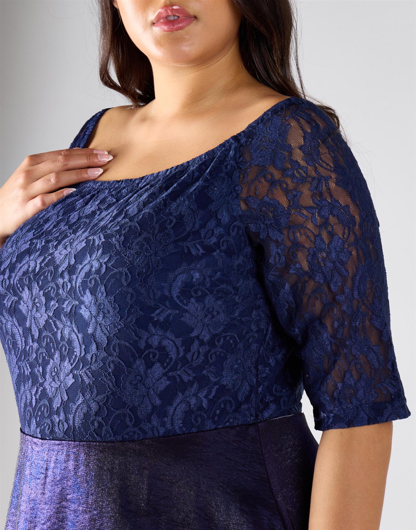 Glamorous Curve Navy Empire Dress - Image 3