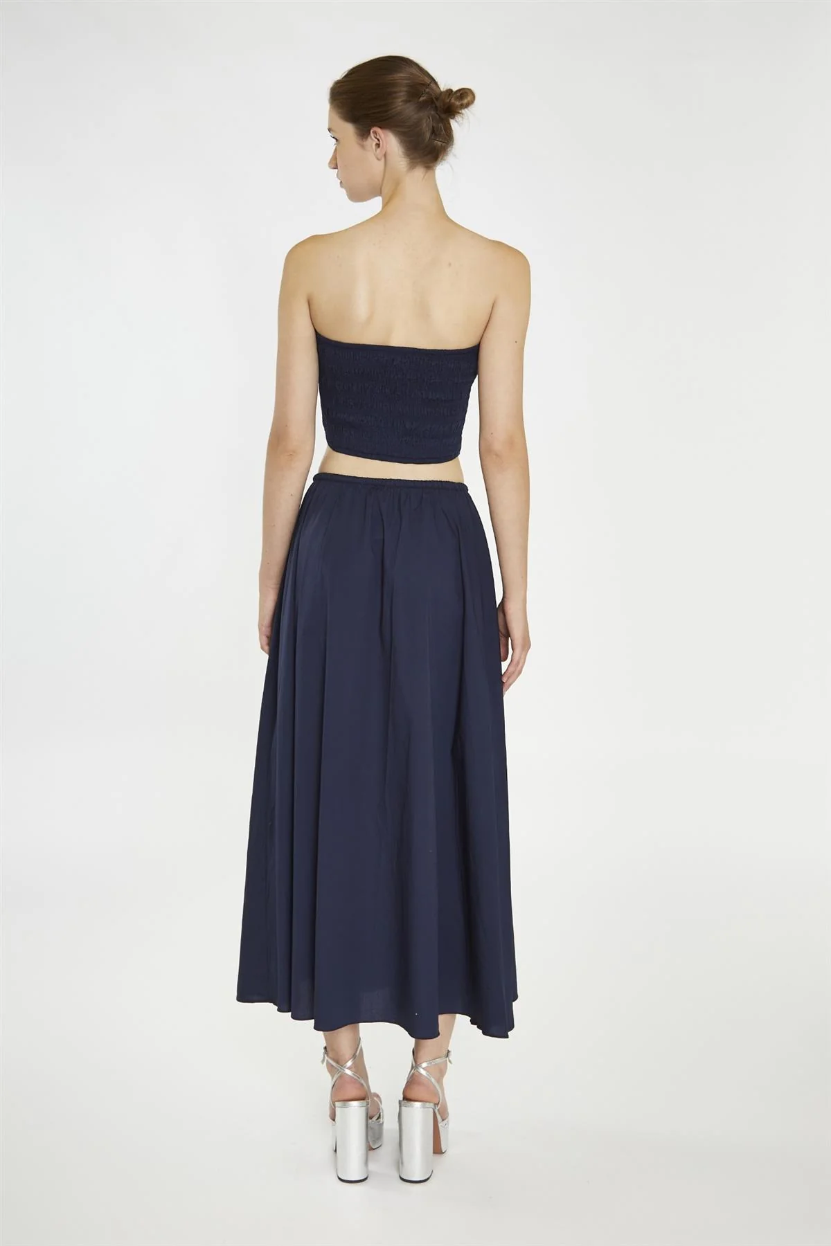 Navy Floaty Midaxi-Skirt - Image 2