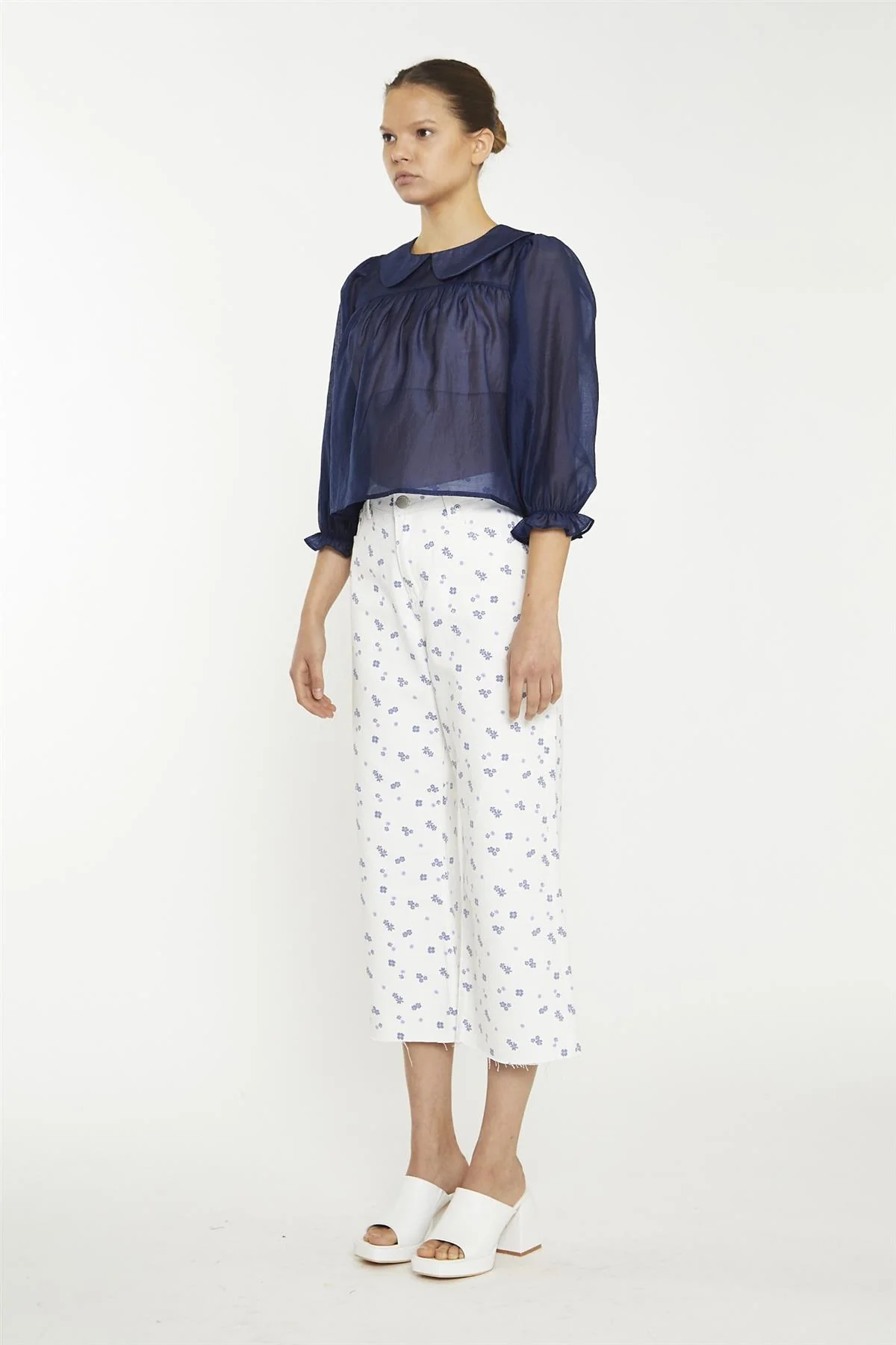 Navy Organza Crop-Top - Image 4