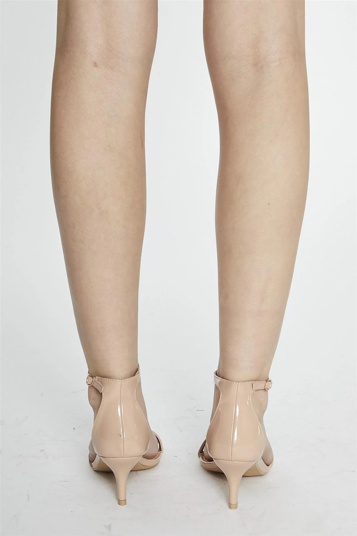 Nude Patent Strappy Mid Heel - Image 3