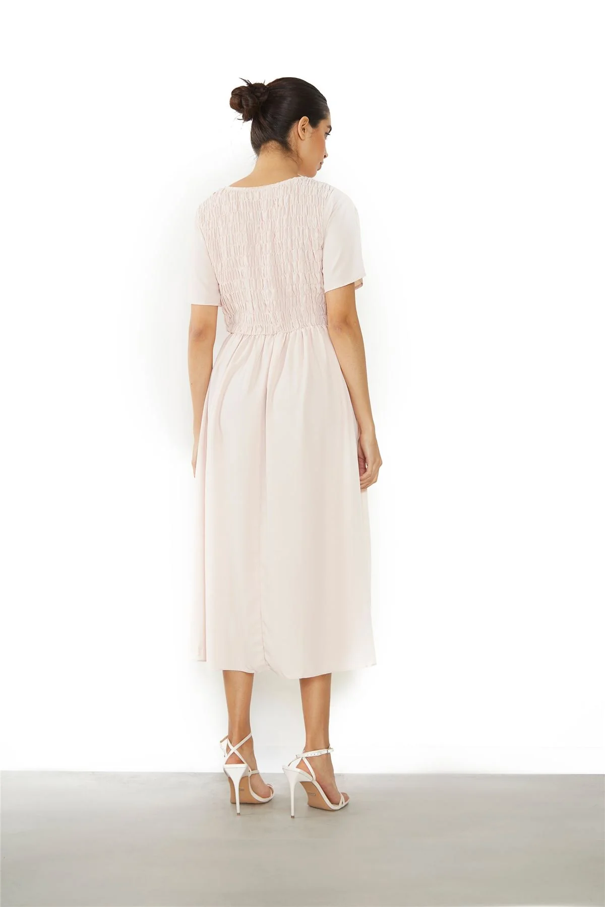 Nude Pink Midi Dress - Image 3