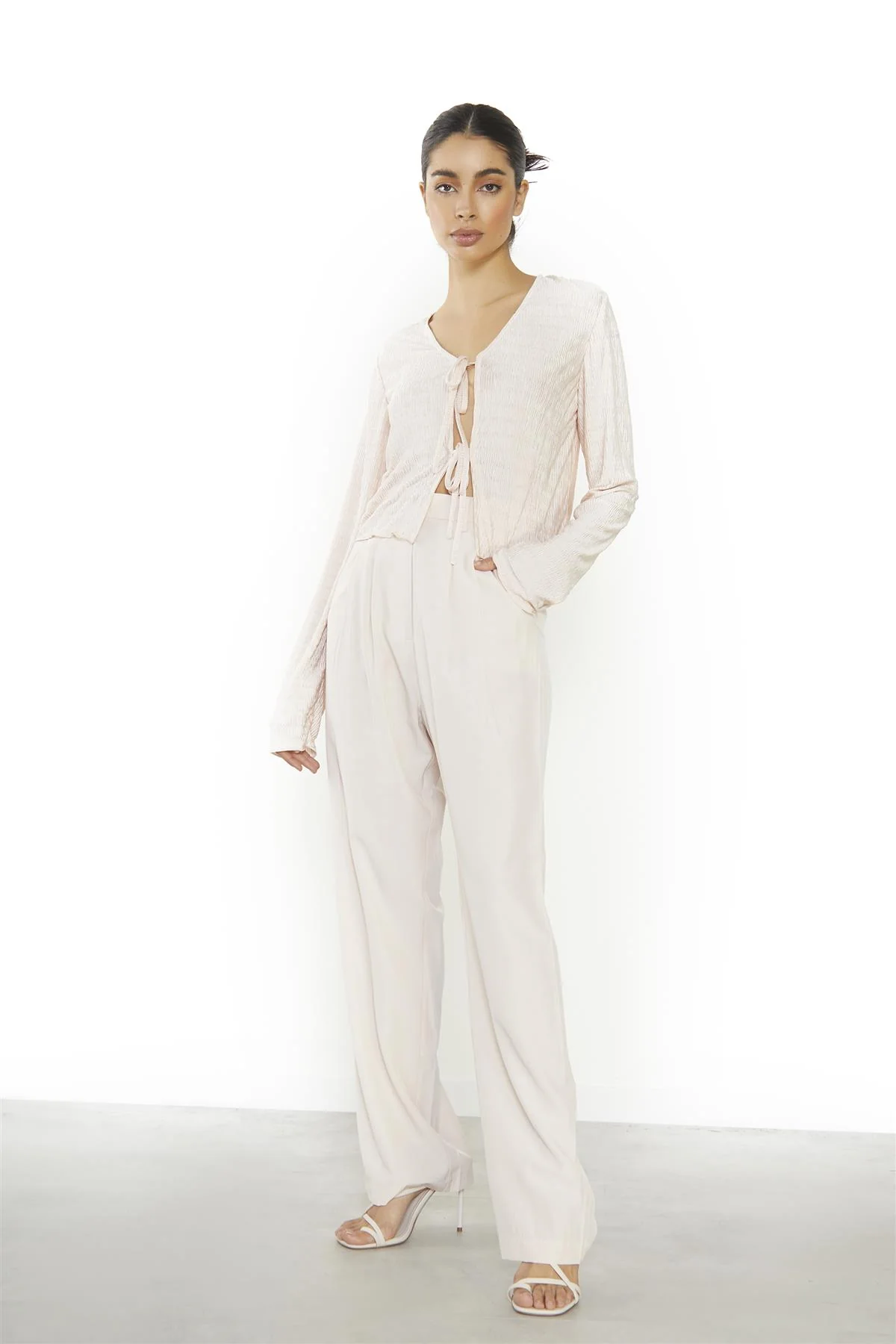 Nude Straight Leg High-Waist Trousers - Image 3