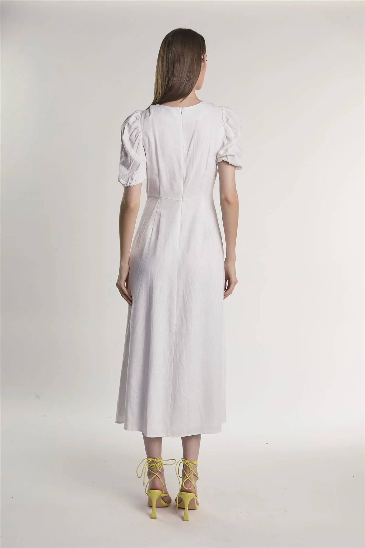 Off-White Button-Front-Twist Midi-Dress - Image 2