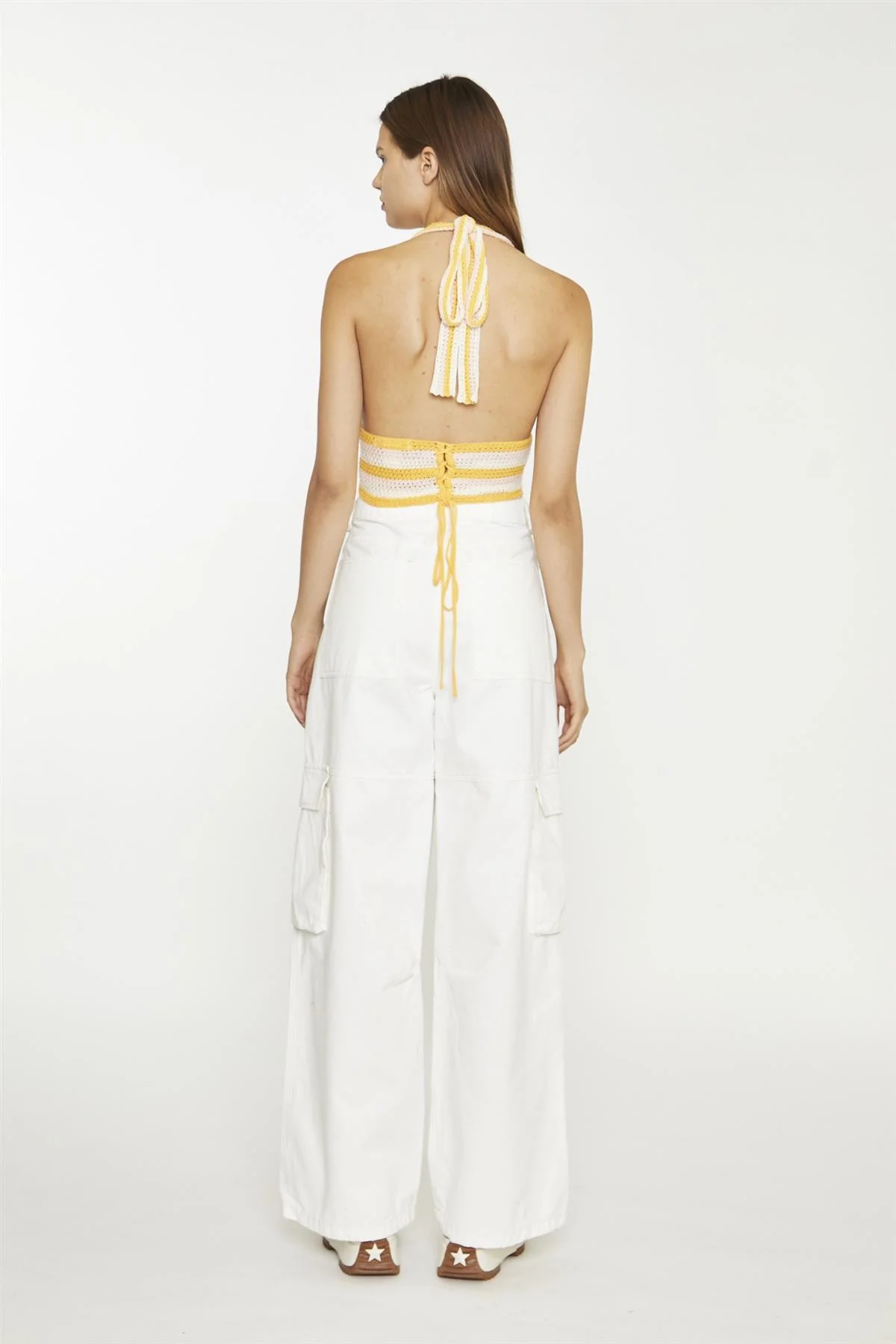 Off White Cargo High-Waist-Trousers - Image 2