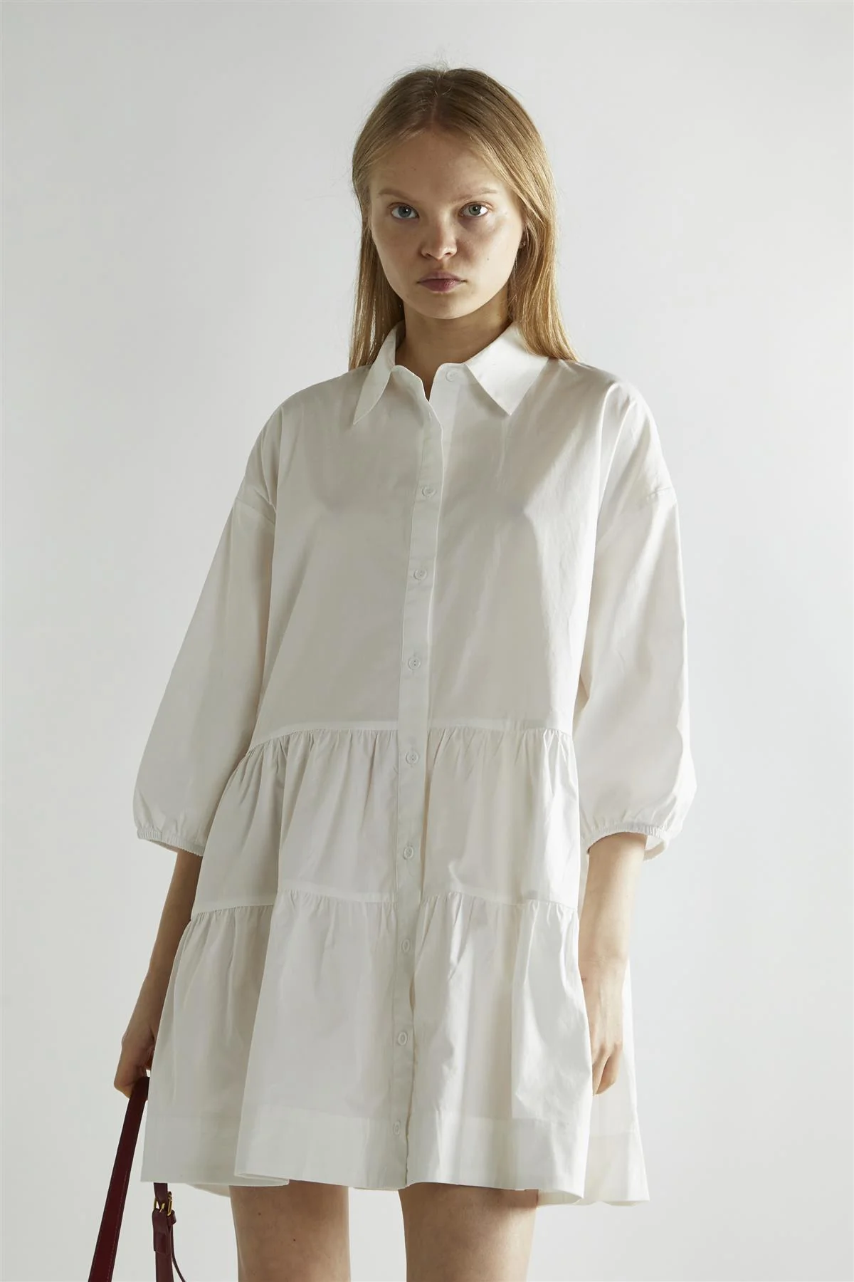 Off-White Collared Skater Mini-Dress - Image 3