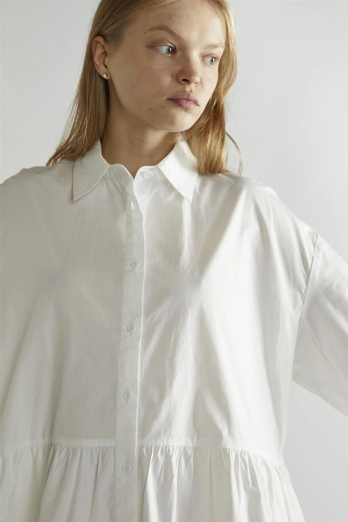 Off-White Collared Skater Mini-Dress - Image 4