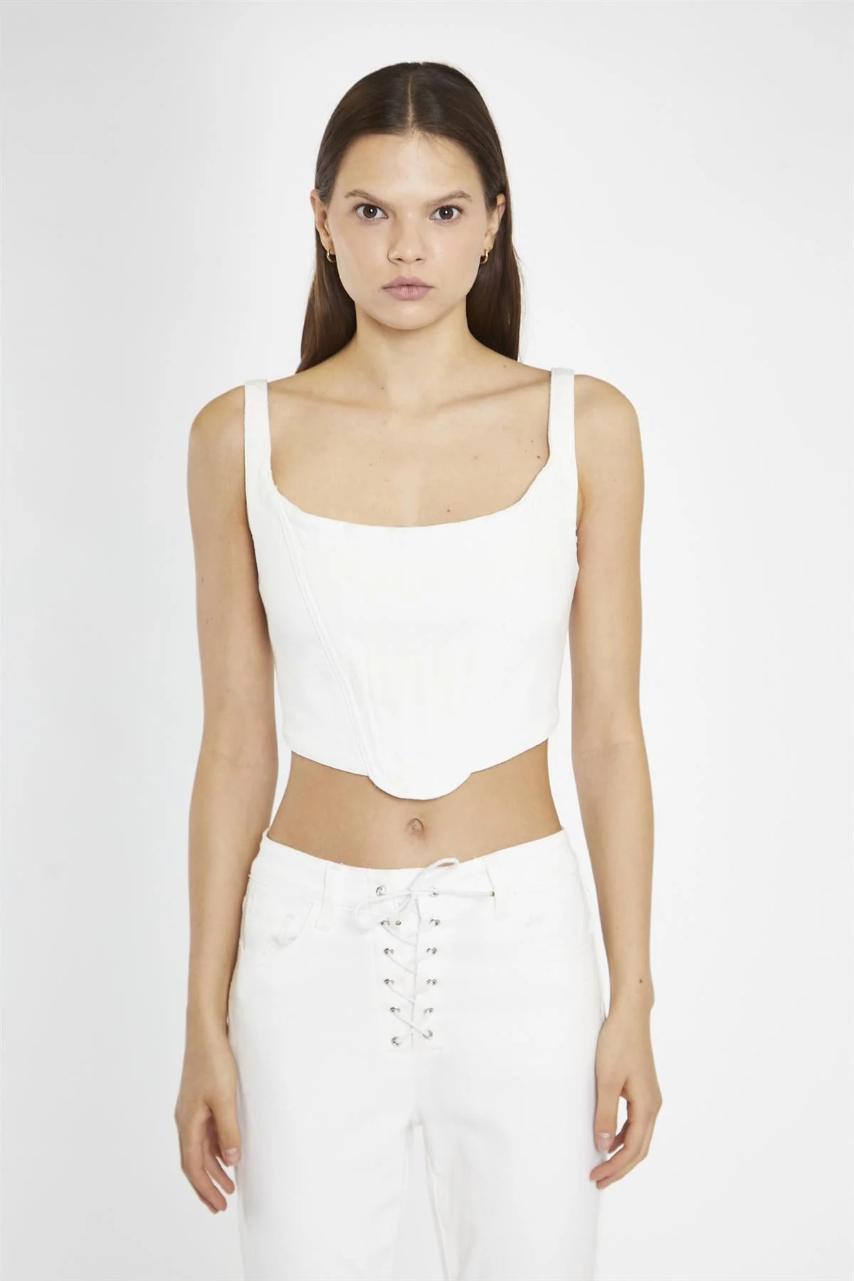 Off-White Denim Corset Top - Image 3