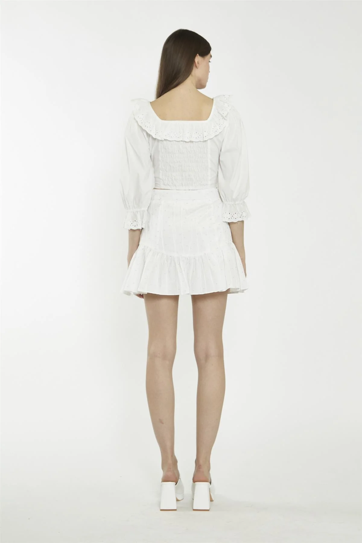 Off-White Lace-Frill Crop-Top - Image 2