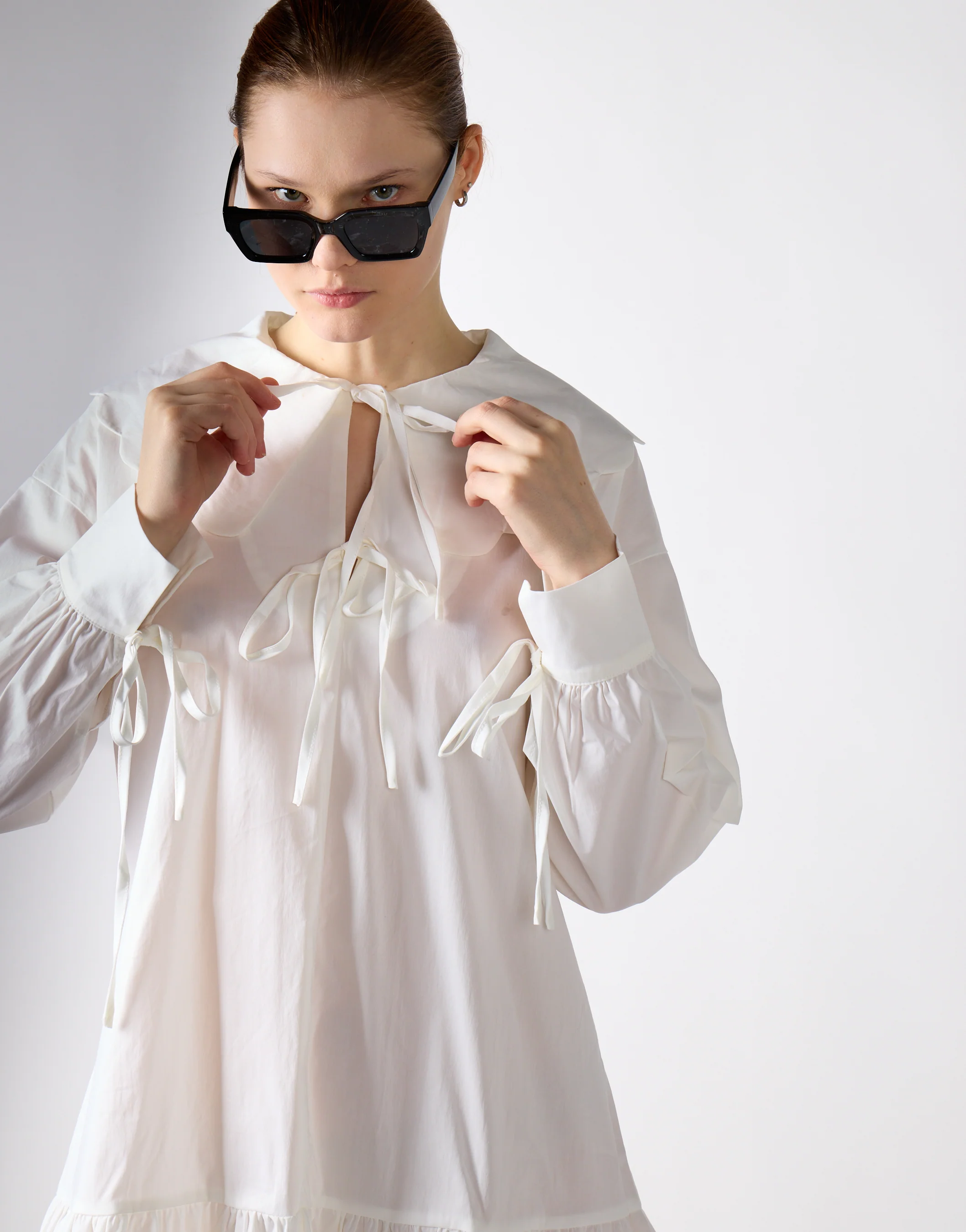 Off White Shirt Mini-Dress - Image 3