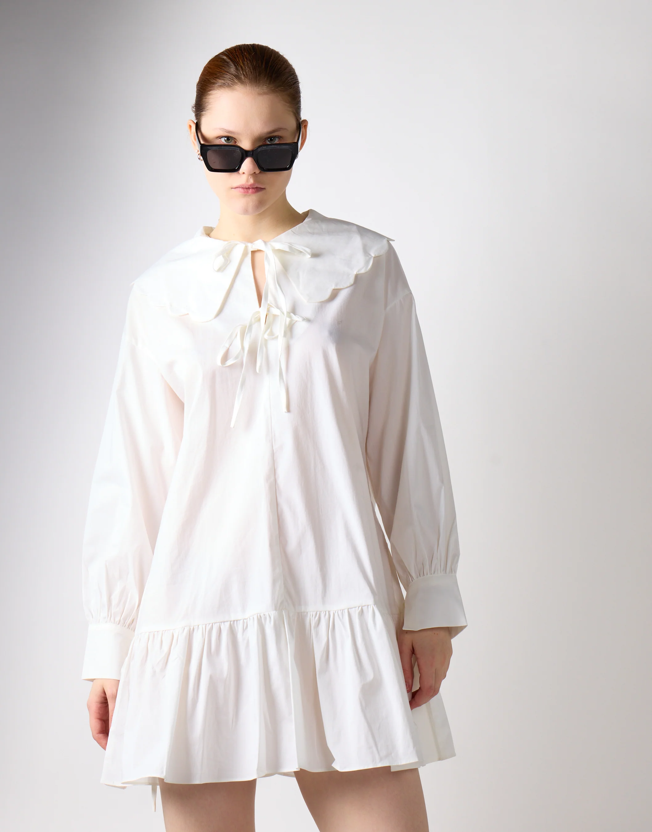 Off White Shirt Mini-Dress - Image 4