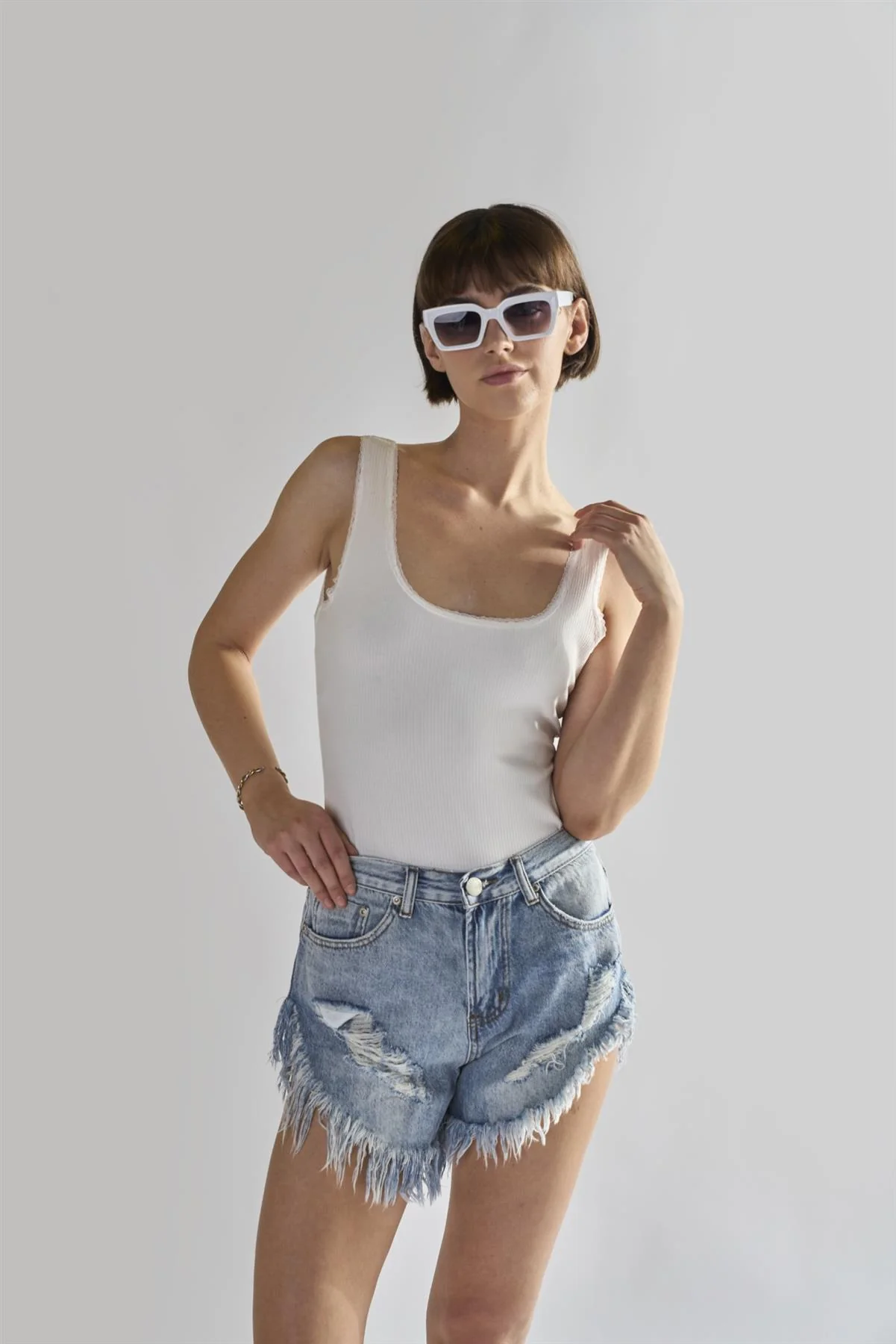 Off-White Square-Neck Bodysuit - Image 3