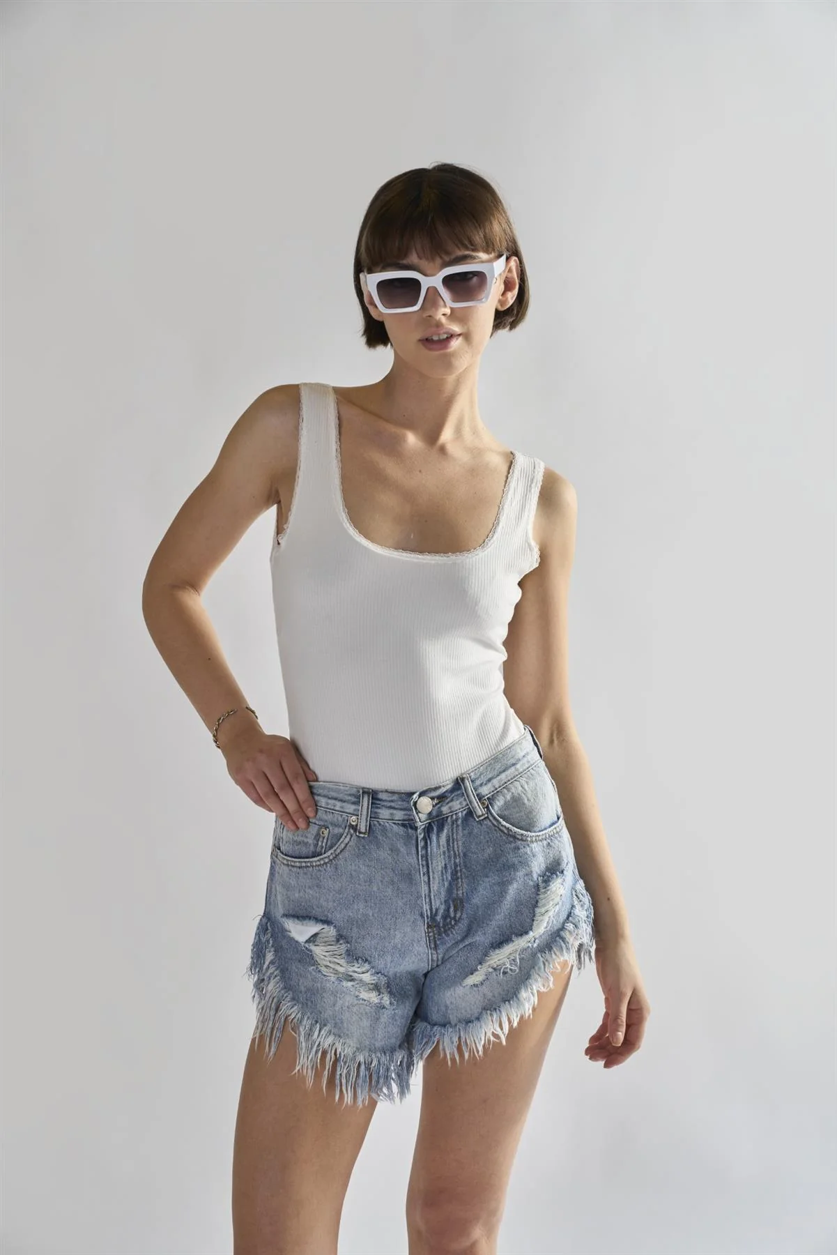 Off-White Square-Neck Bodysuit - Image 5