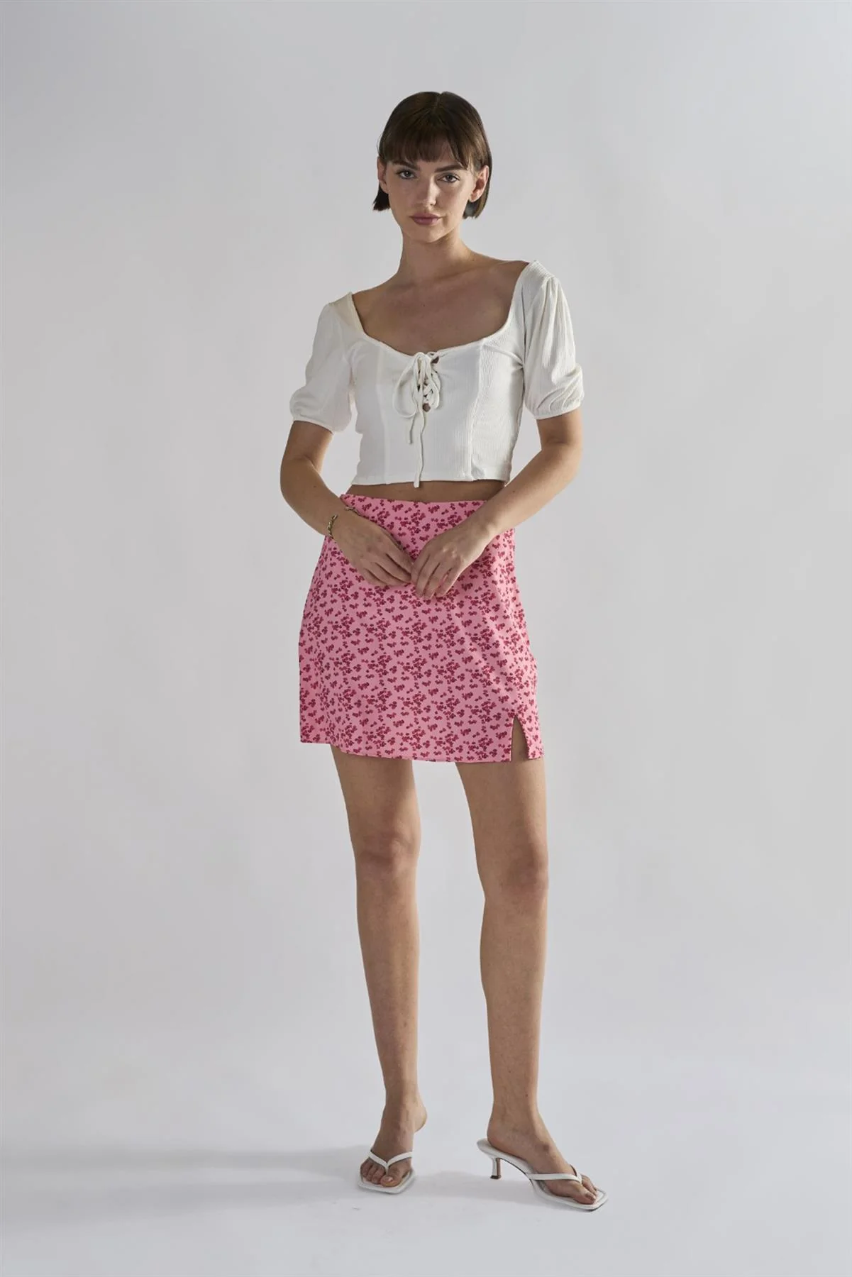 Off-White Tie-Front-Crop-Tops