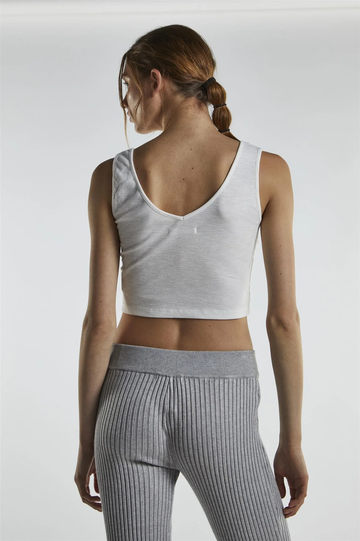Off-White V-Neck Crop-Top - Image 2