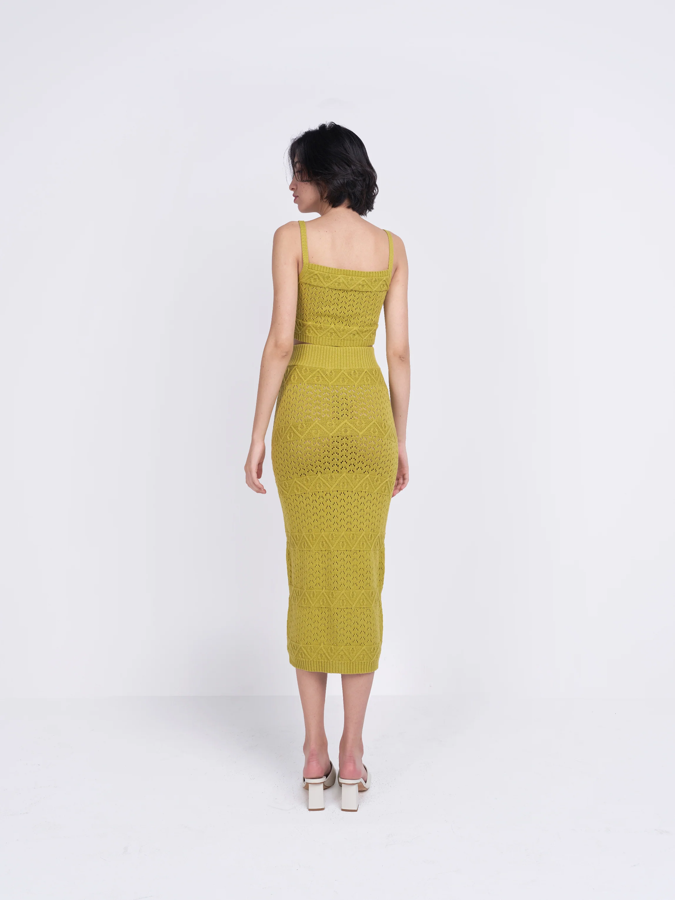 Glamorous Care Olive Green Cropped Knitted Top - Image 3