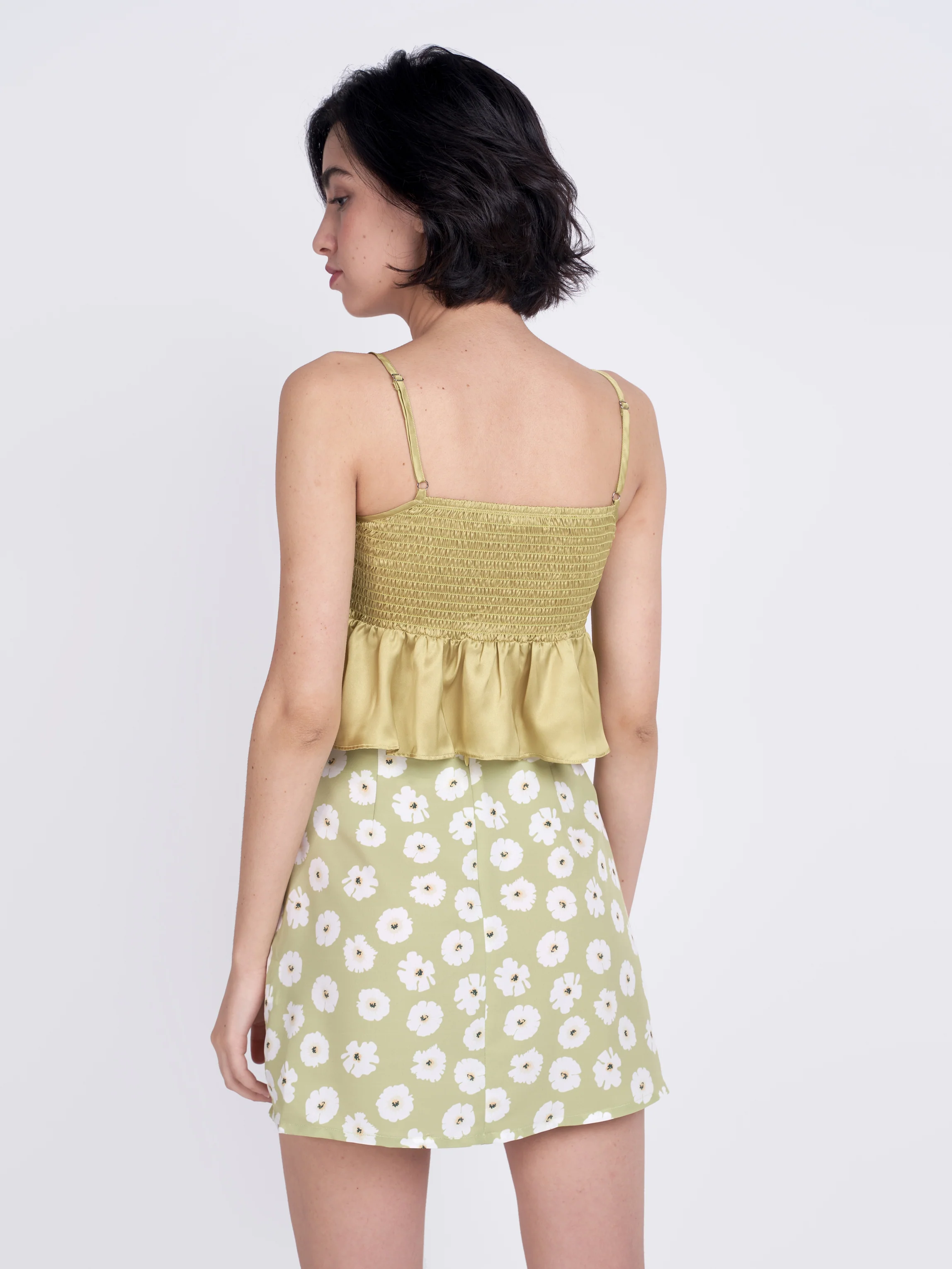 Glamorous Care Olive Green Frill Ruched Top - Image 4