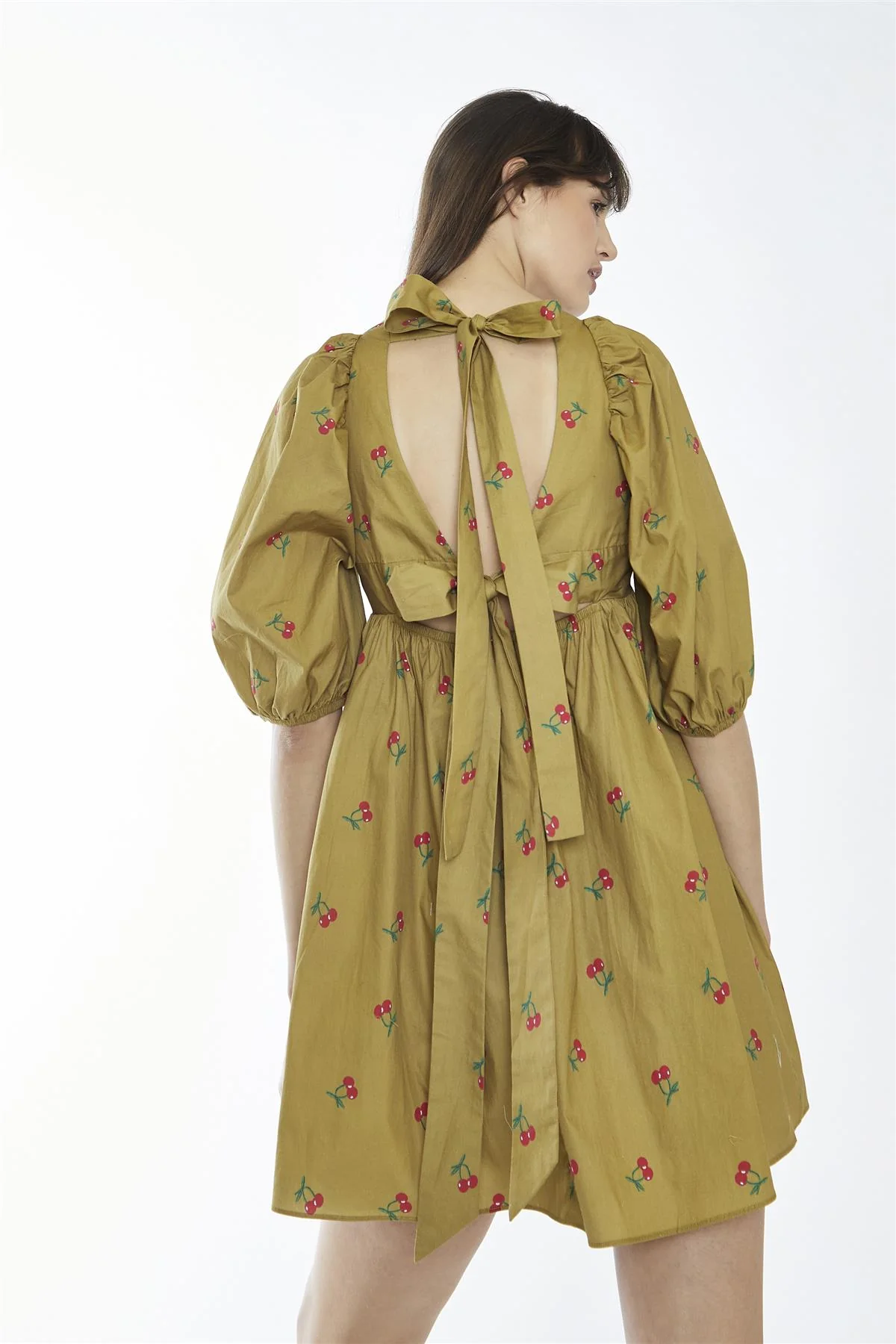 Oliver-Cherry Print Square-Neck Mini-Dress - Image 2