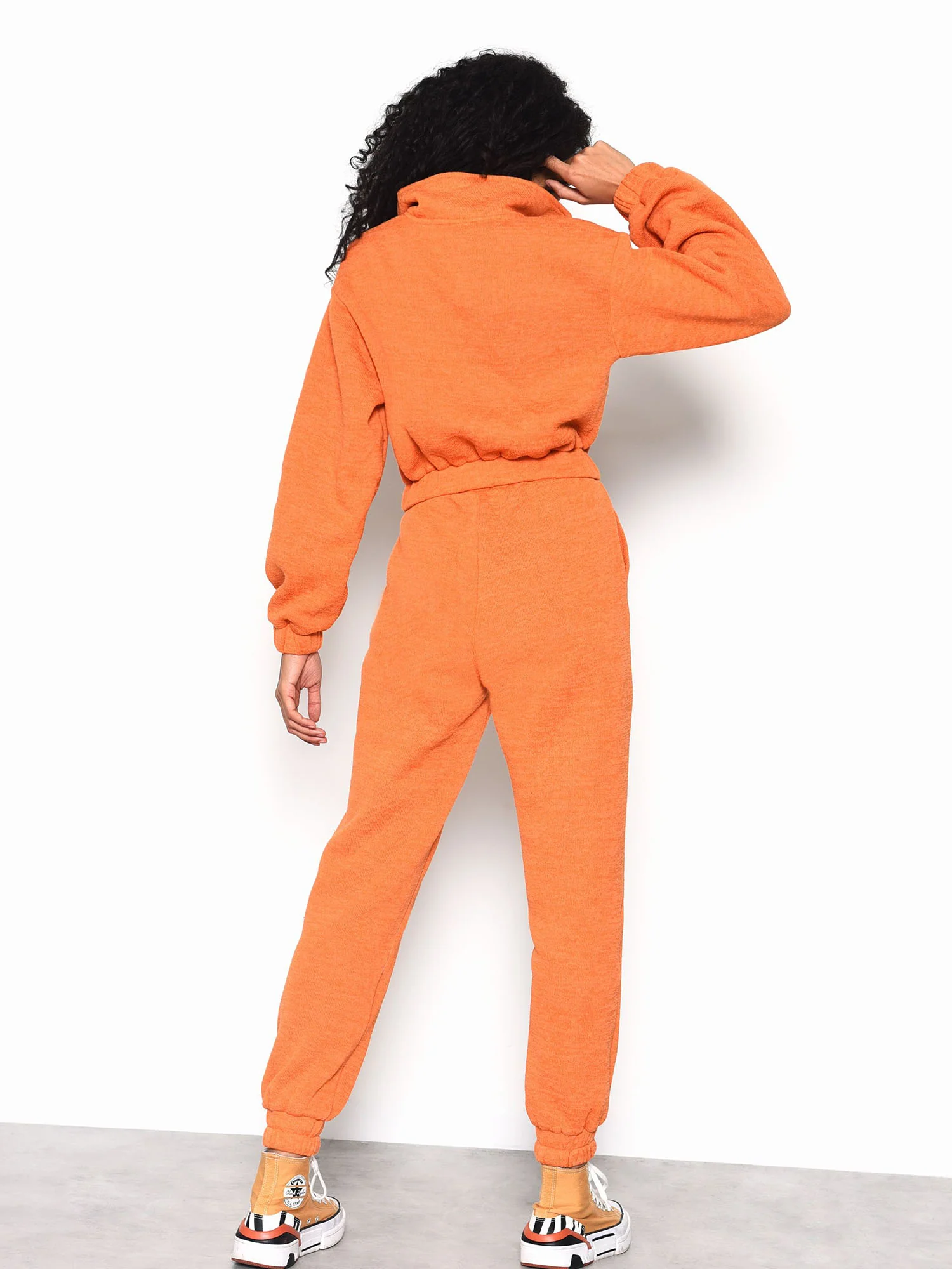 Glamorous Orange Quarter Zip Loungewear Jumper - Image 3