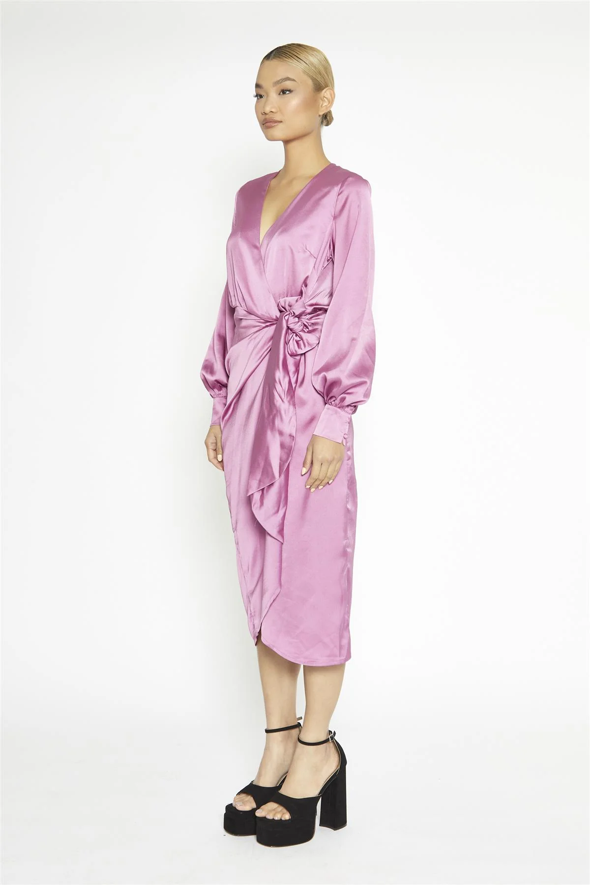 Orchid Wrap Midi-Dress - Image 4