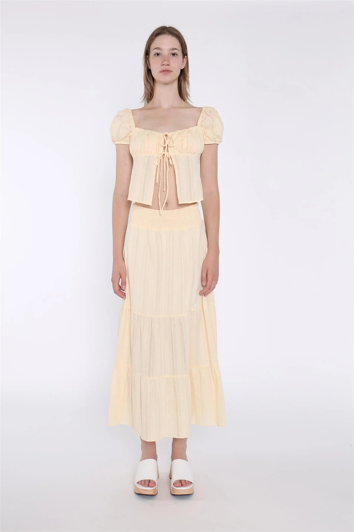 Pale-Lemon Tie-Front Top - Image 3