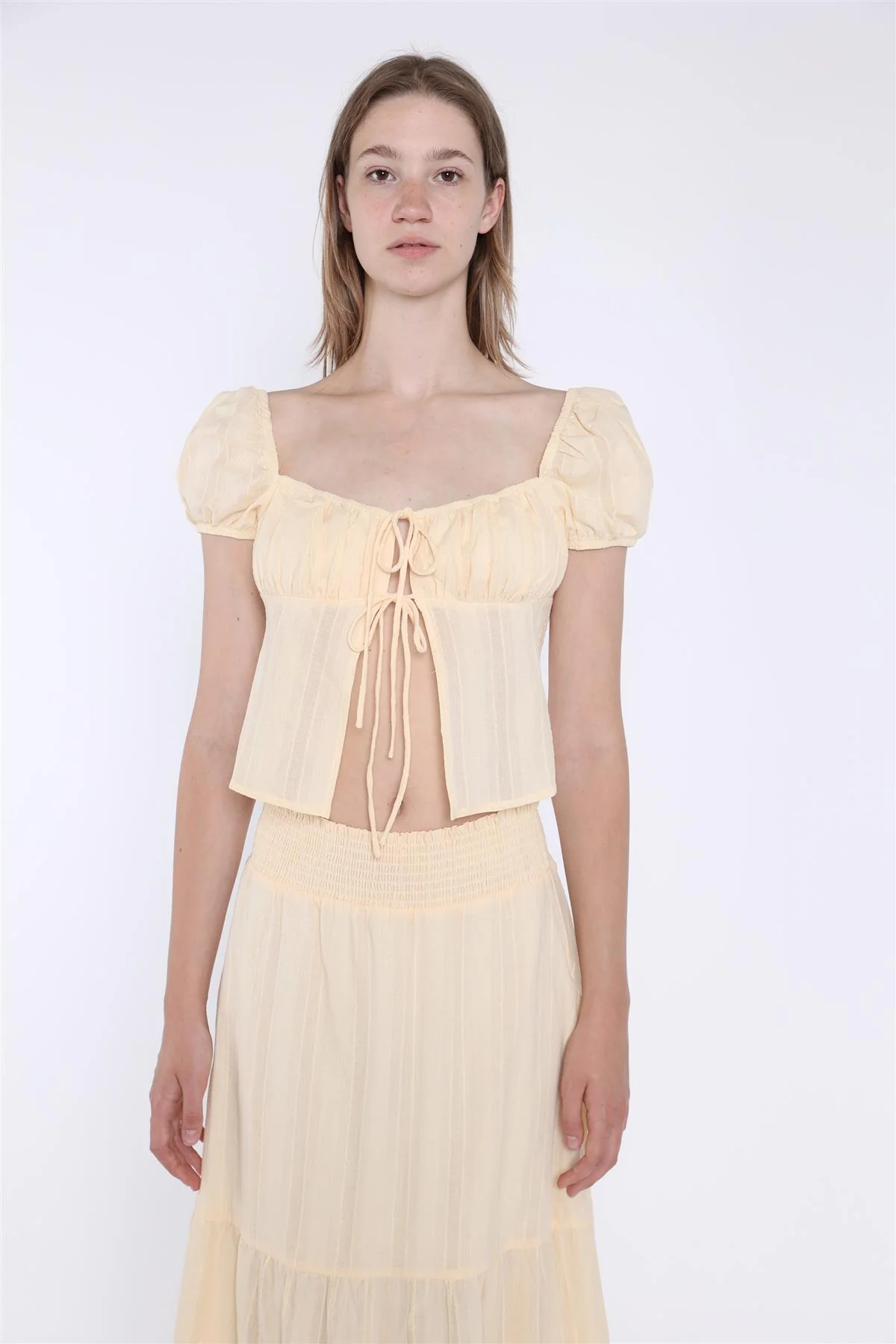 Pale-Lemon Tie-Front Top - Image 5
