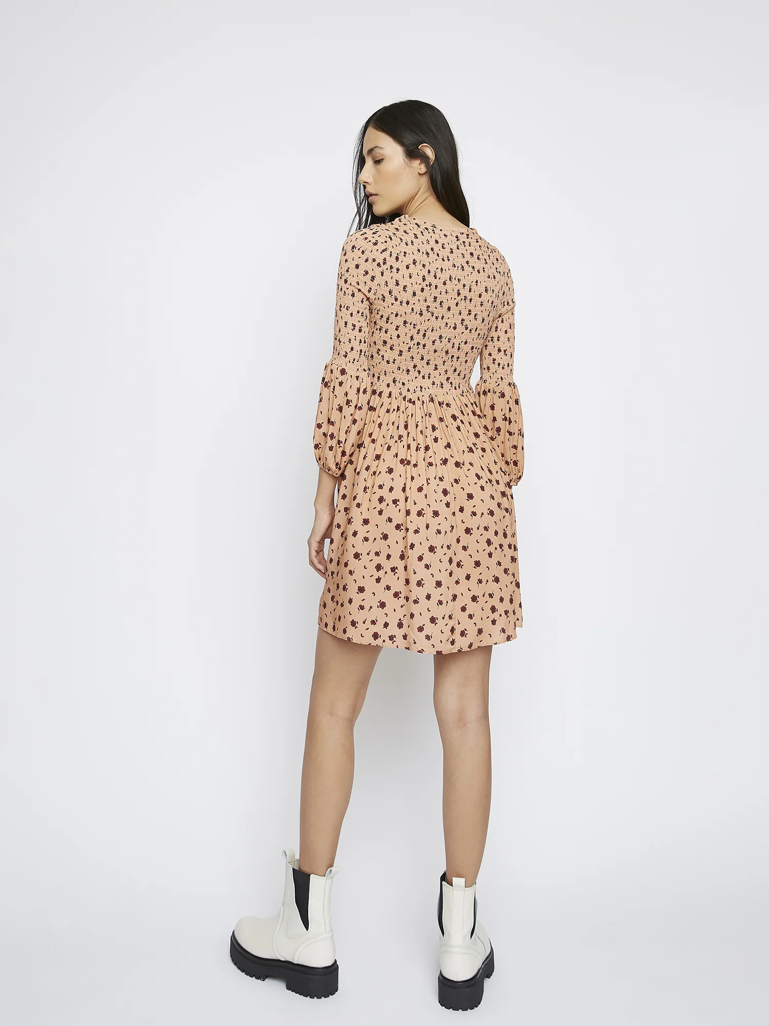 Glamorous Peach Floral Dress - Image 2