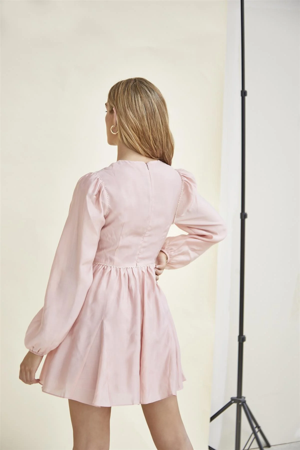Peach-Pink Cut-Out-Skater Mini-Dress - Image 2