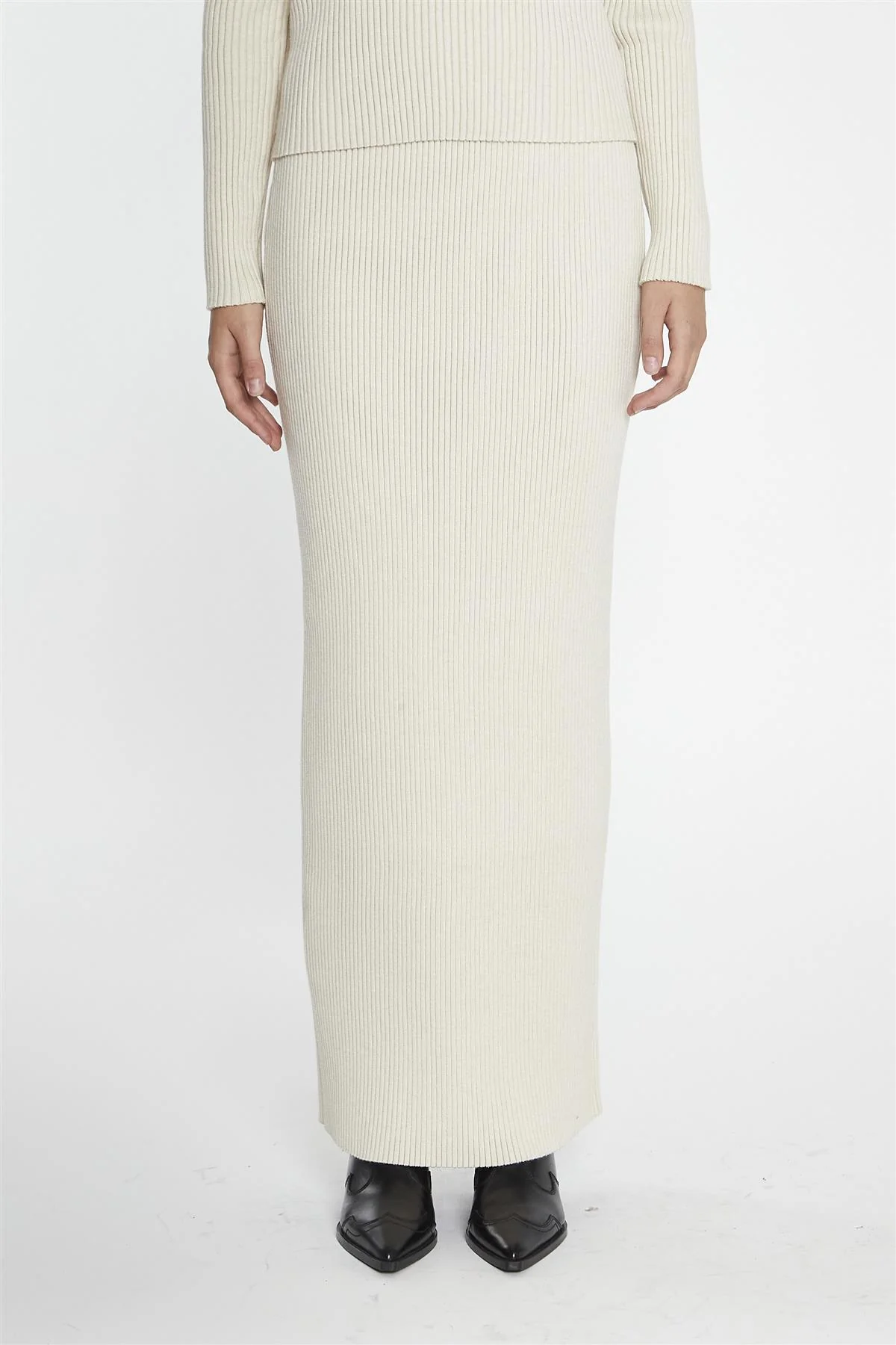 Pencil Maxi Skirt - Light Stone - Image 3