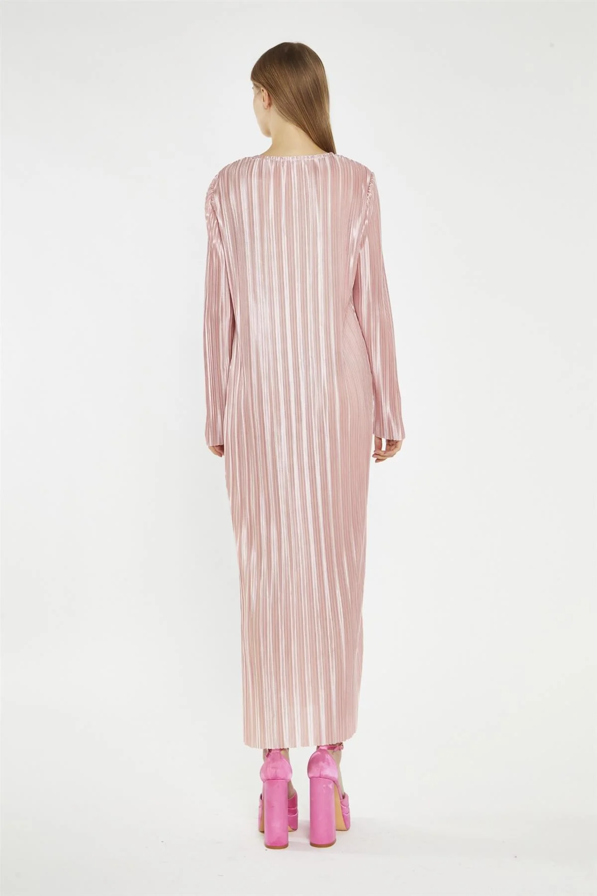 Pink-Plisse Maxi-Dress - Image 2