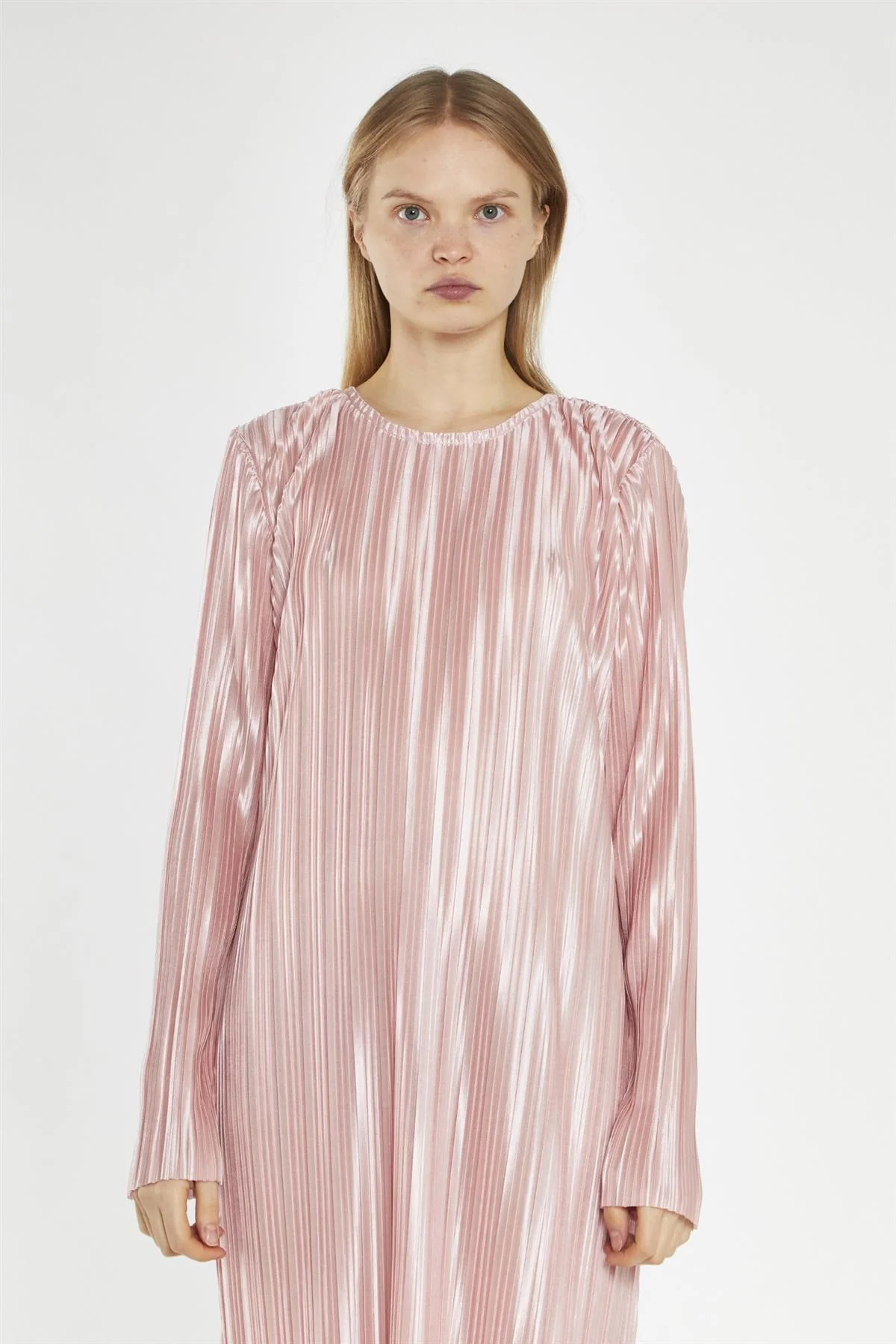 Pink-Plisse Maxi-Dress - Image 3