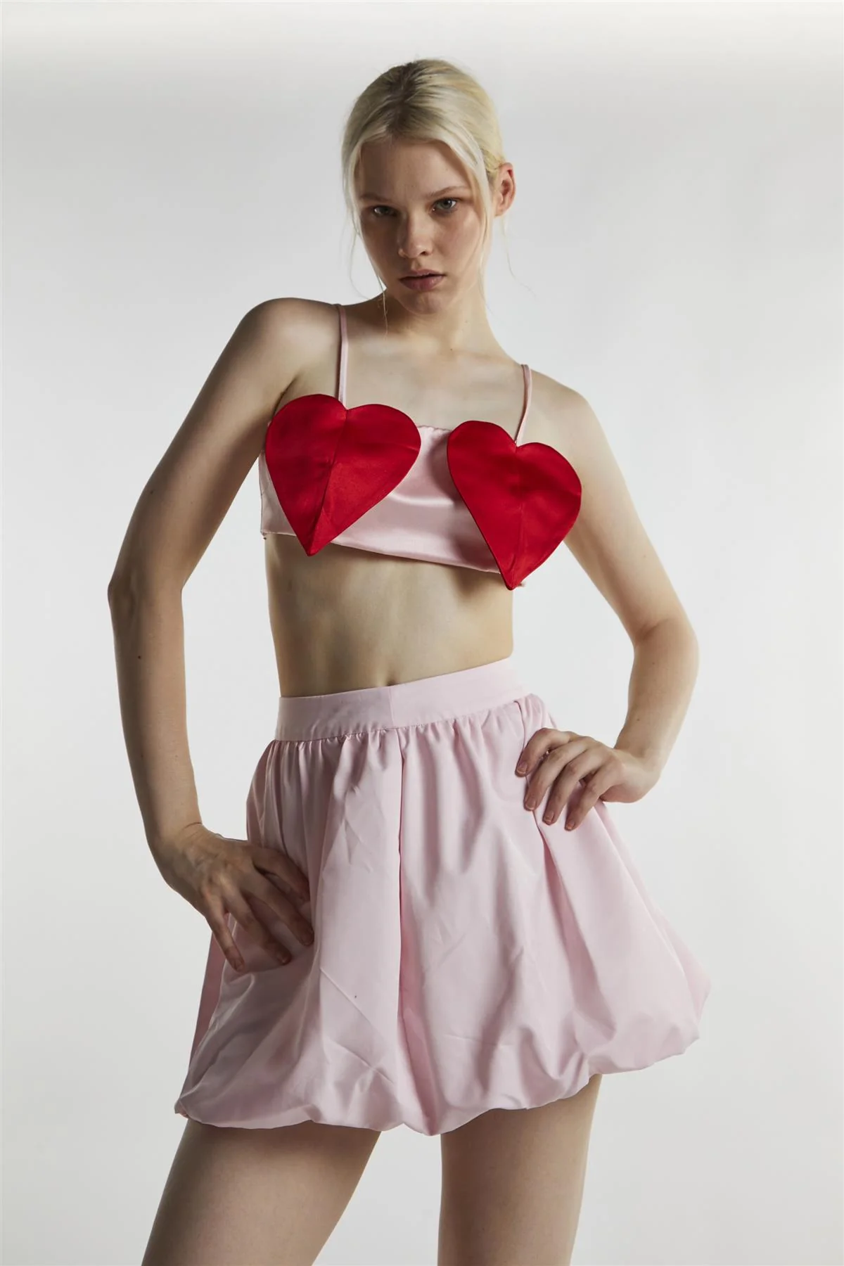 Pink-Red Heart Crop-Top - Image 3