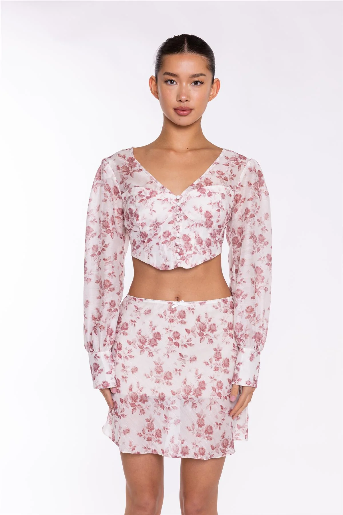 Pink-Rose Corset Crop-Top - Image 3