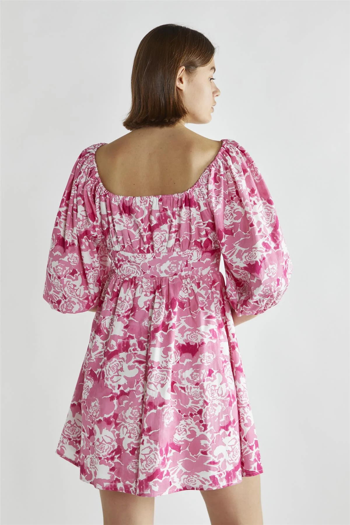 Pink Roses Skater Mini-Dress - Image 2