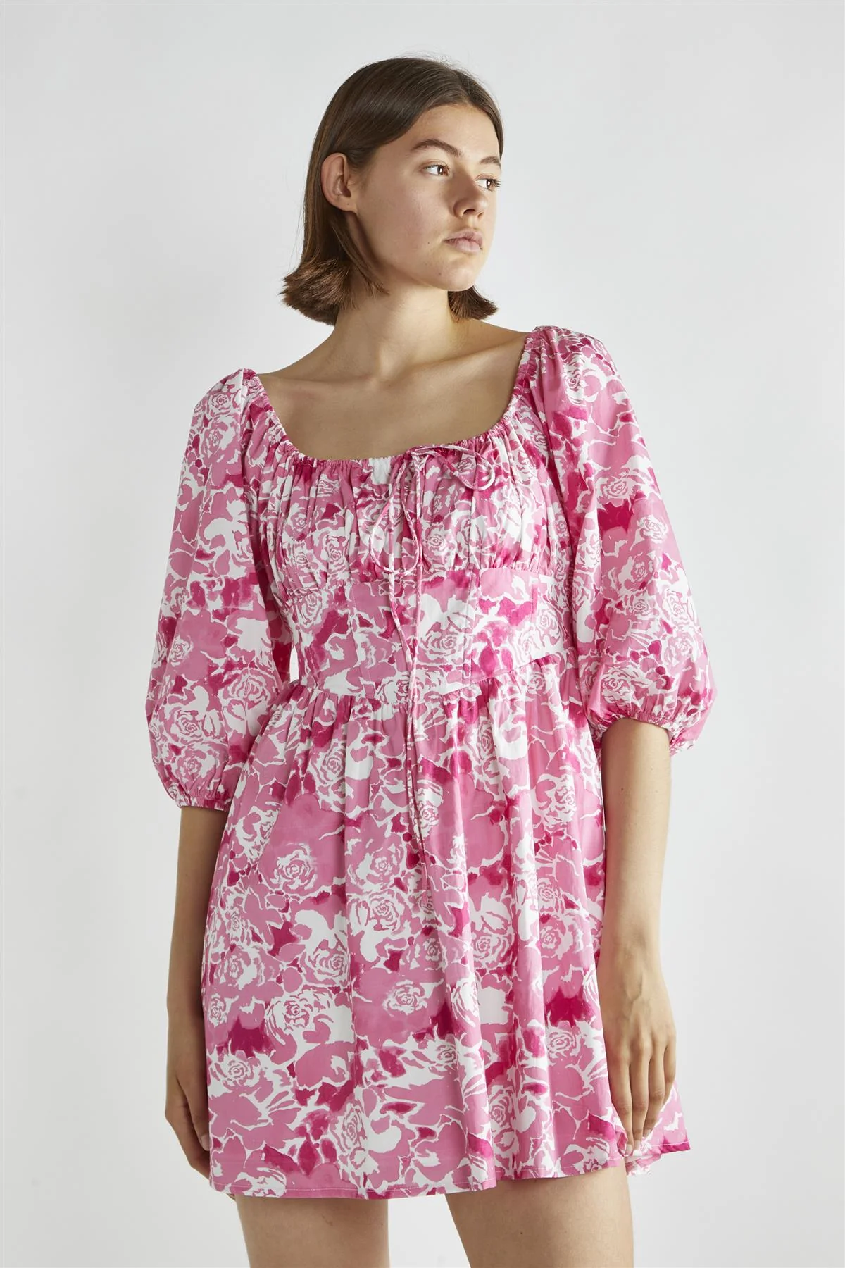 Pink Roses Skater Mini-Dress - Image 3