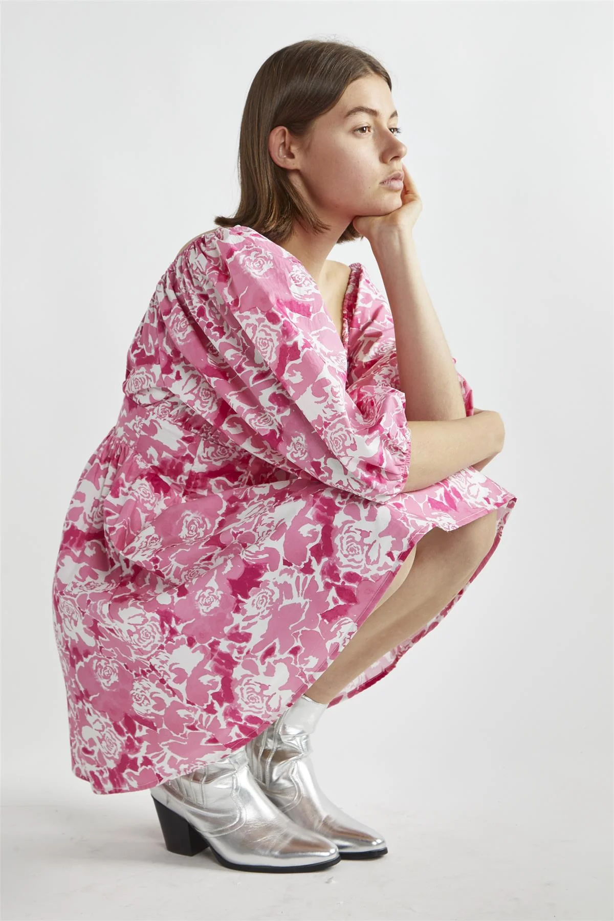 Pink Roses Skater Mini-Dress - Image 4