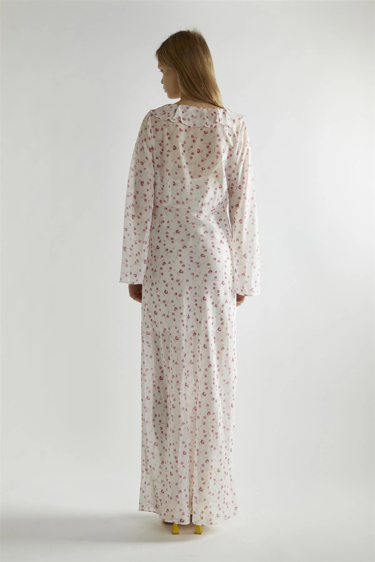 Pink Watercolour-Floral V-Neck Maxi-Dress - Image 2