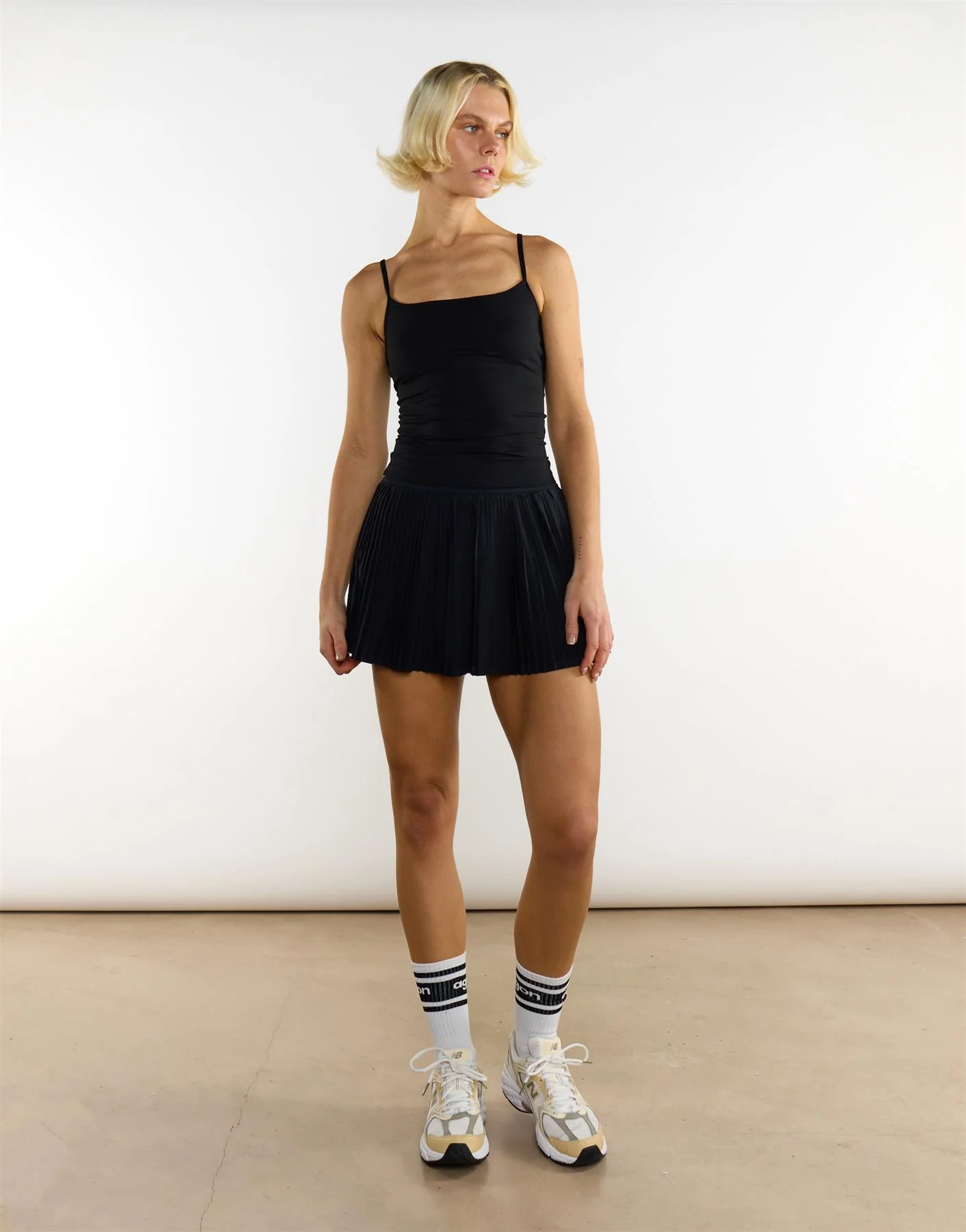Pleated Mini Skirt - Black