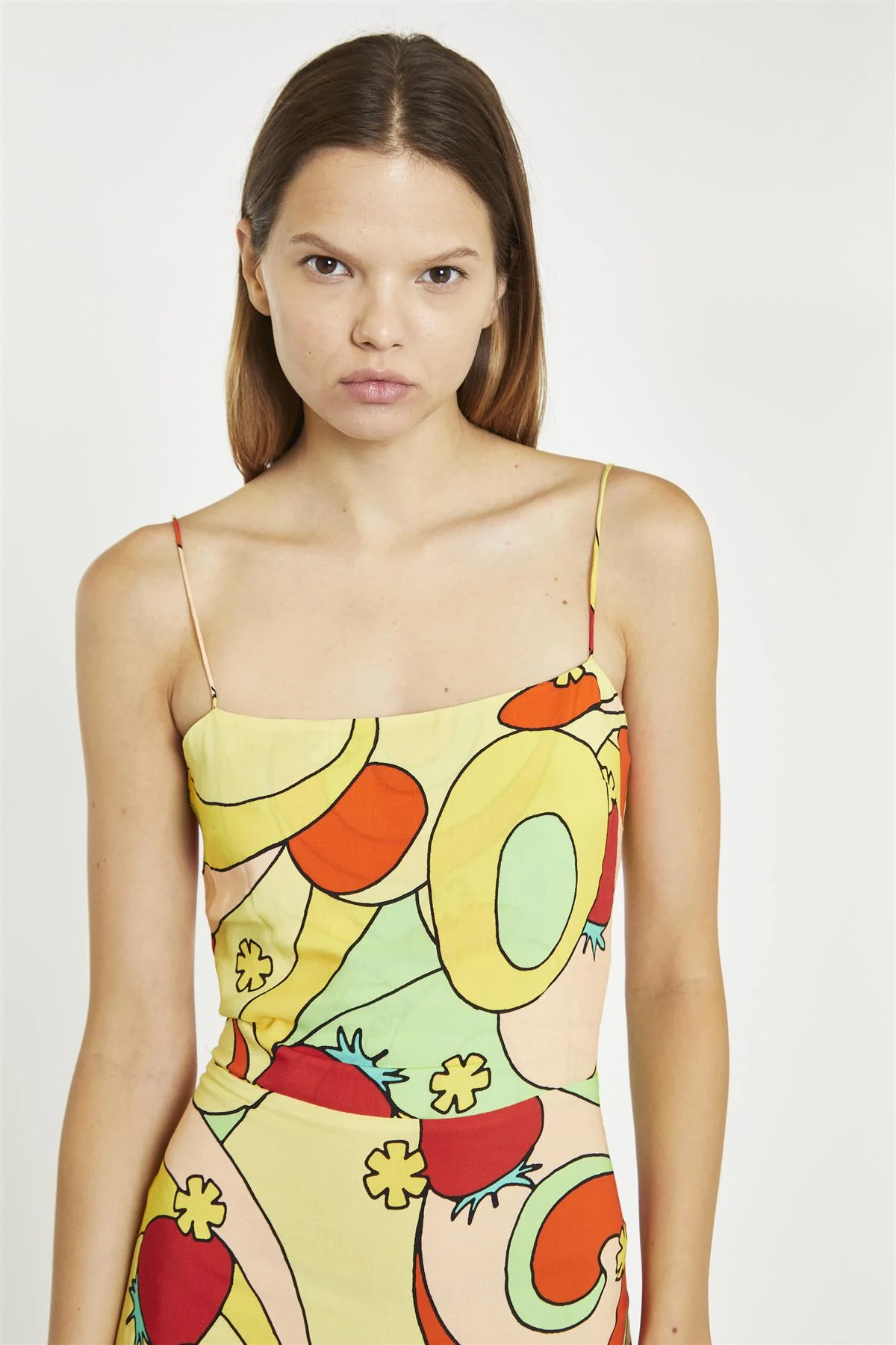 Psychedelic-Strawberry Slim-Spaghetti-Strap Maxi-dress - Image 4