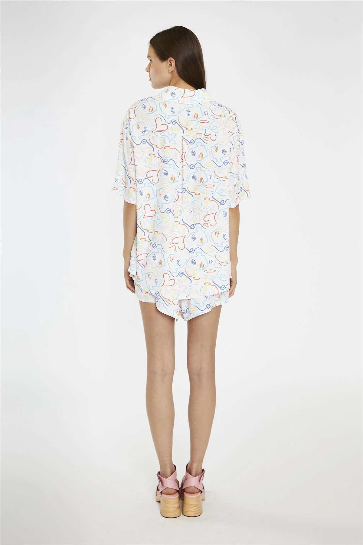 Rainbow-Face Print Oversized-Shirt - Image 2