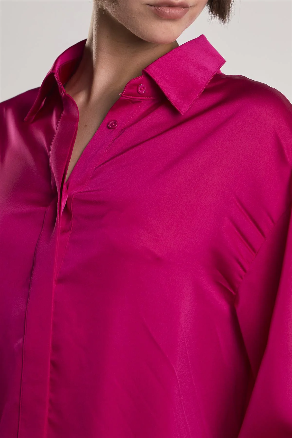 Raspberry-Sateen Long-Sleeve Shirt - Image 4