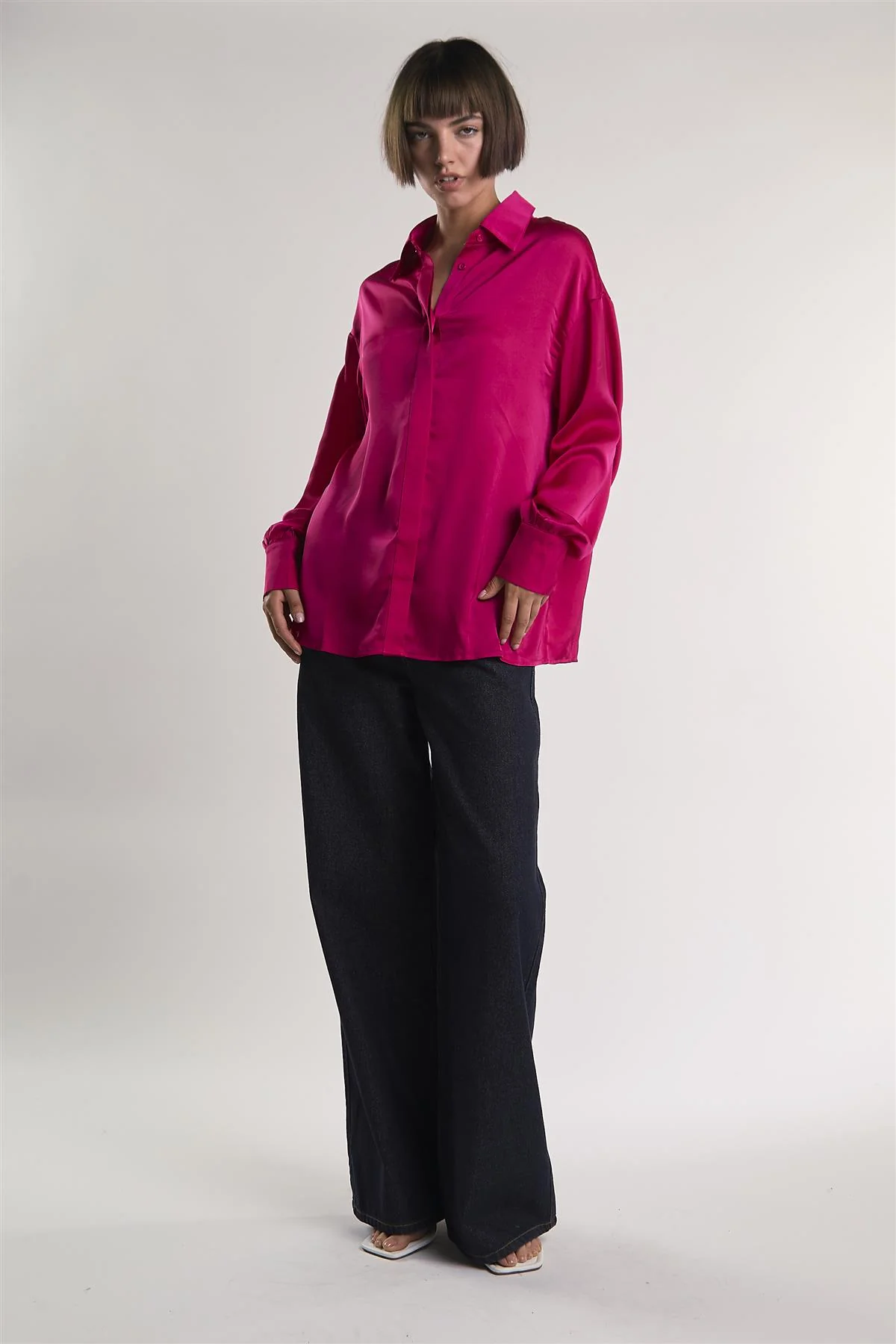 Raspberry-Sateen Long-Sleeve Shirt - Image 5
