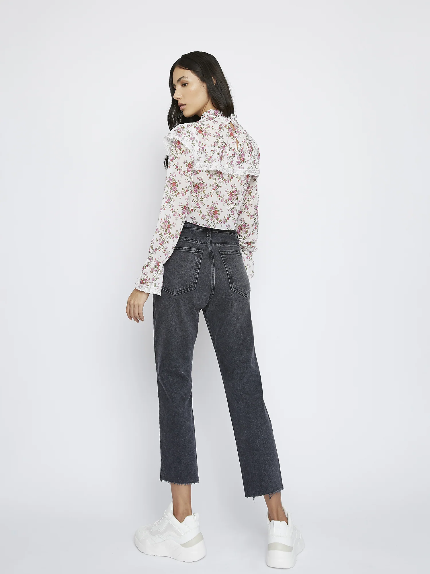 Glamorous Romantic Floral Chiffon Top - Image 3