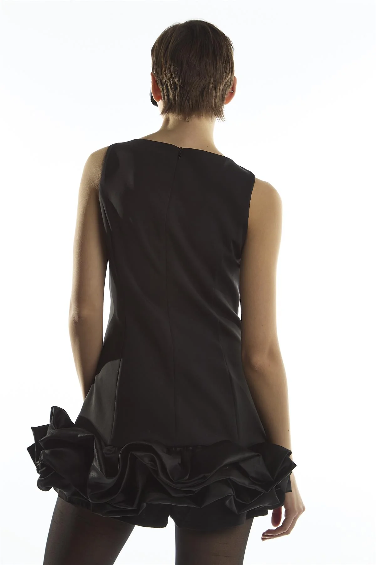 Ruffle Hem Playsuit - Harlee Black - Image 2