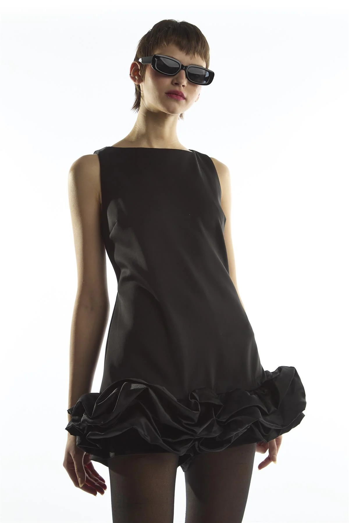Ruffle Hem Playsuit - Harlee Black - Image 3