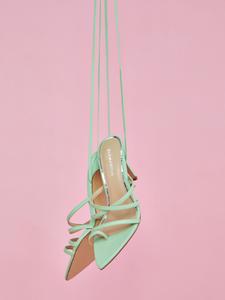 Sage Green Strappy Wrap-Tie Pointed Toe Heels - Image 3