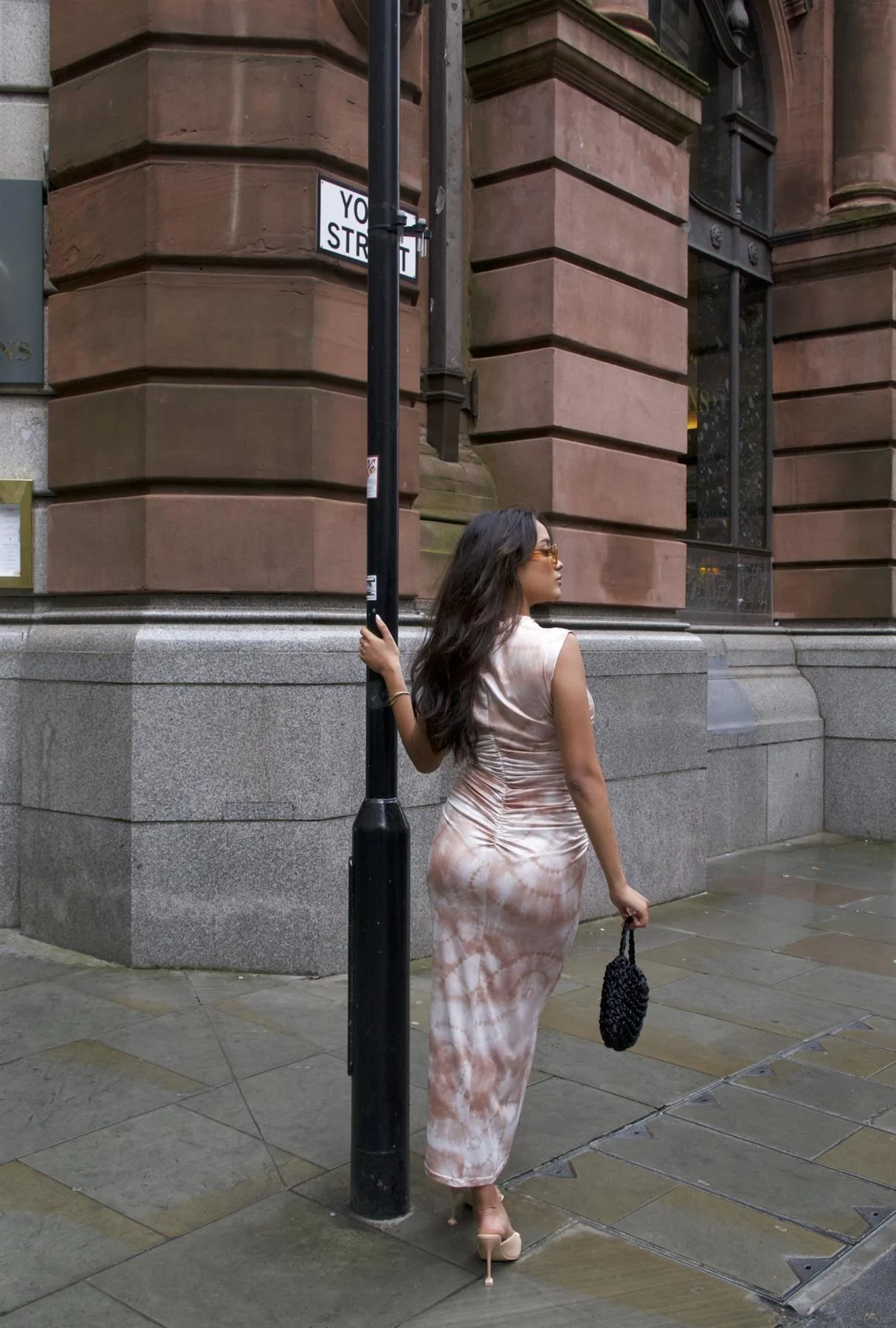 Sepia Tie Dye Sleeveless High Neck Bodycon Midi Dress - Image 4