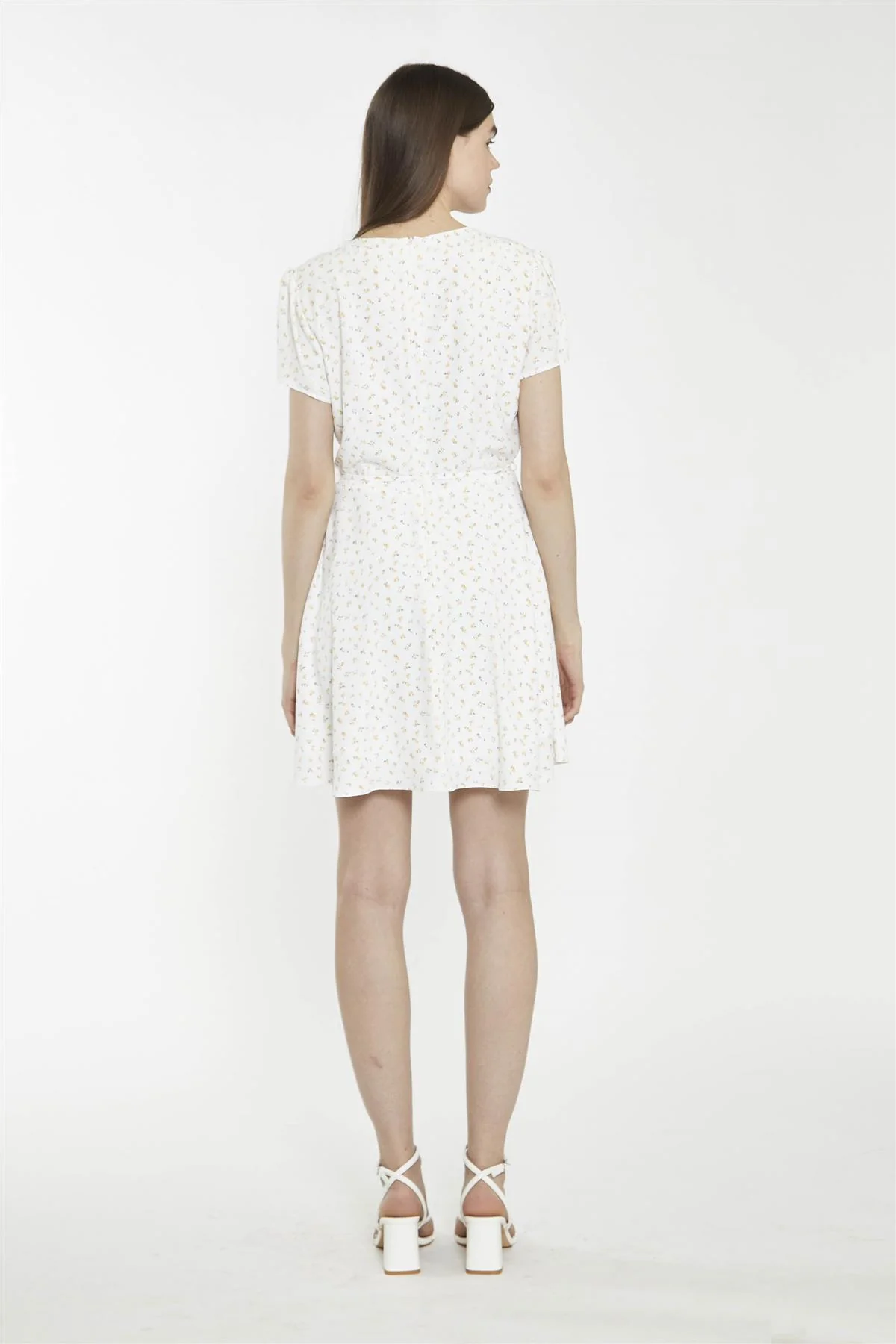 Shift Short Dress - White Amber Ditsy - Image 2