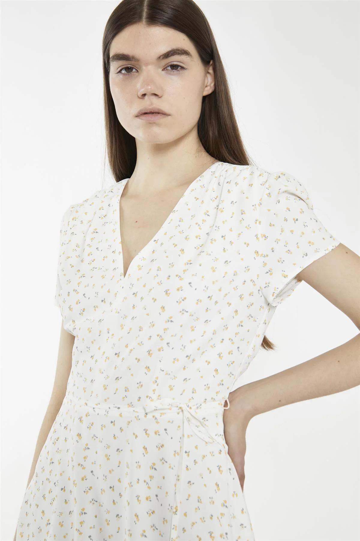 Shift Short Dress - White Amber Ditsy - Image 4