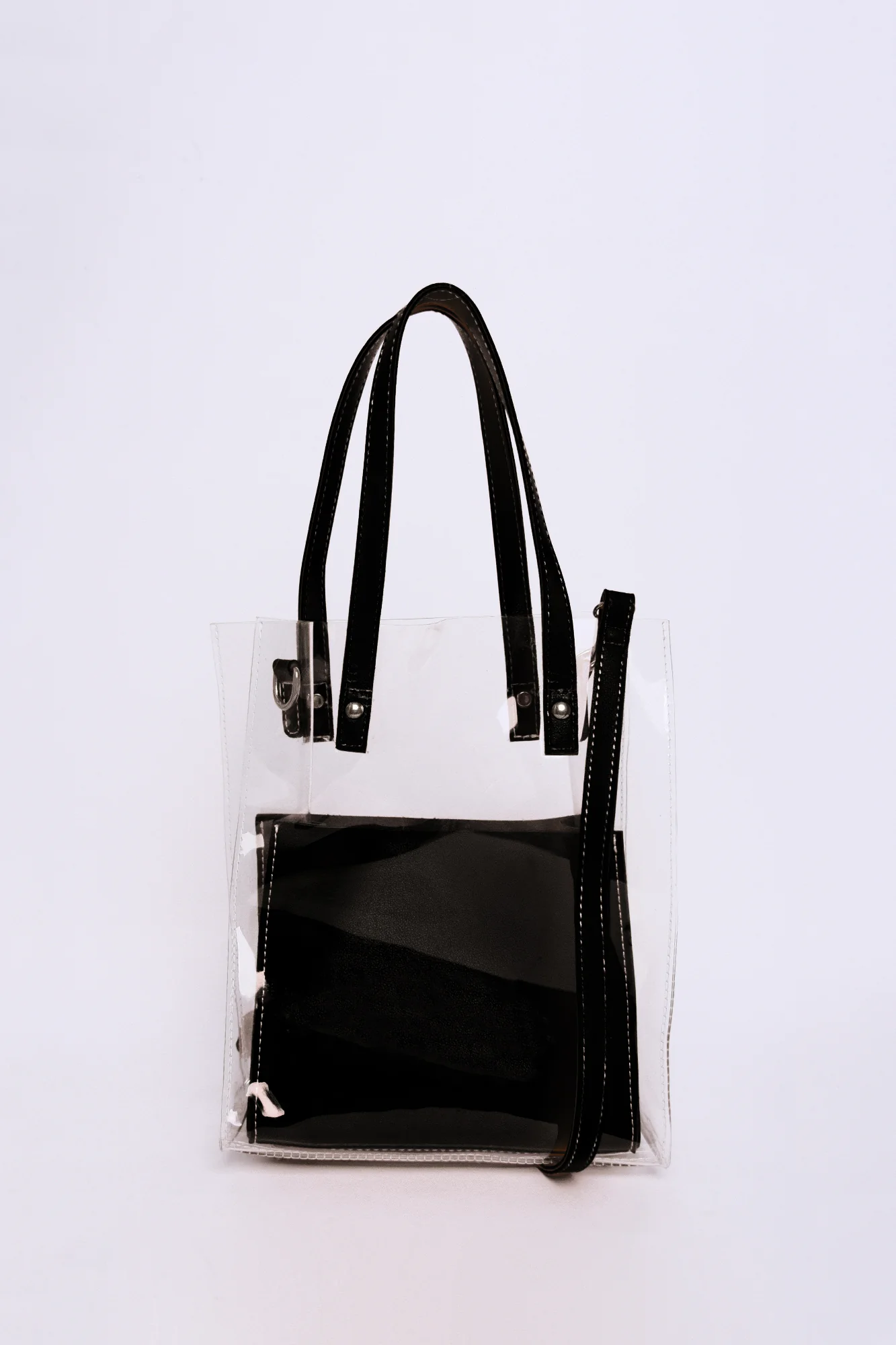 Glamorous Clear Black Shoulder Crossbody Bag - Image 4